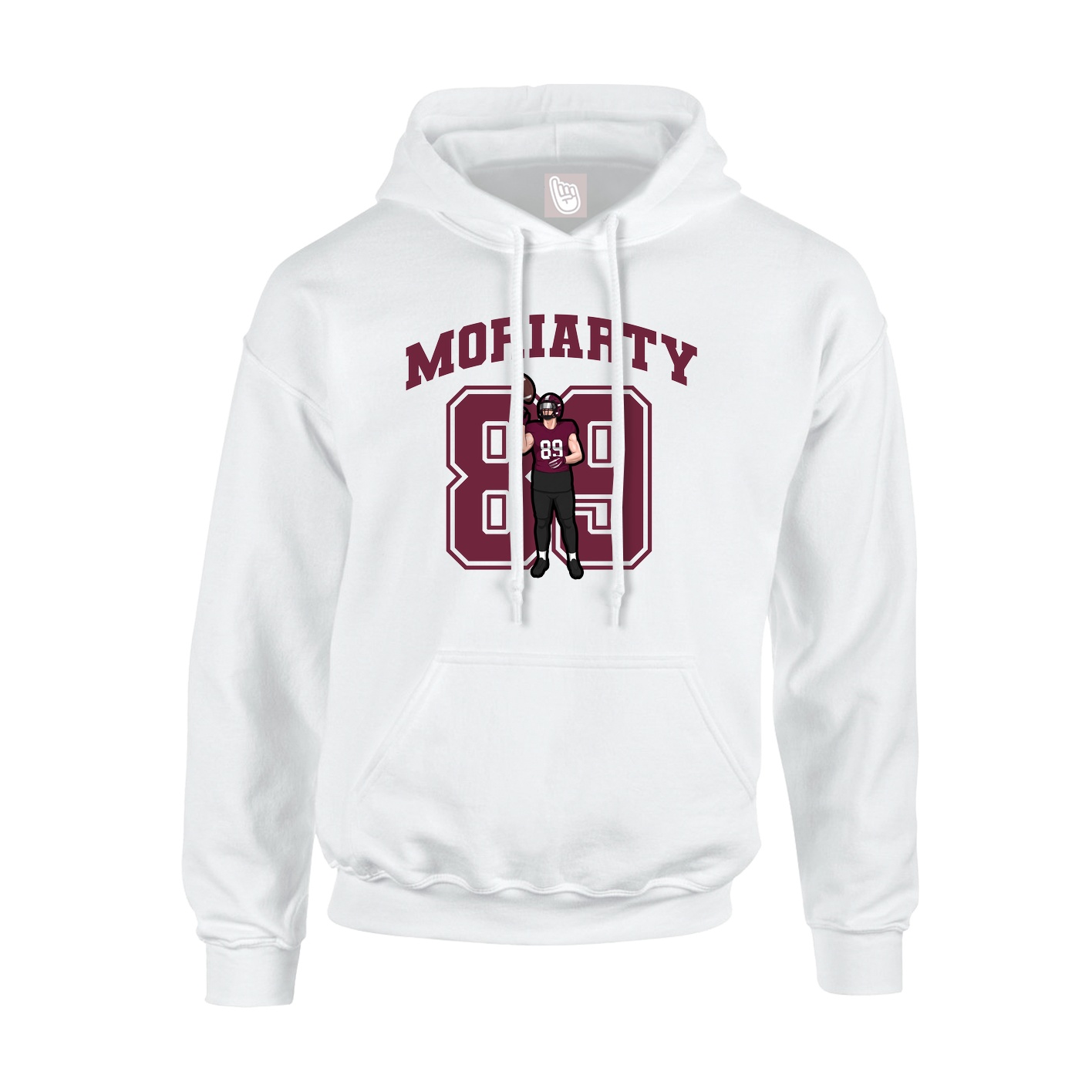 Hoodie — Number in White
