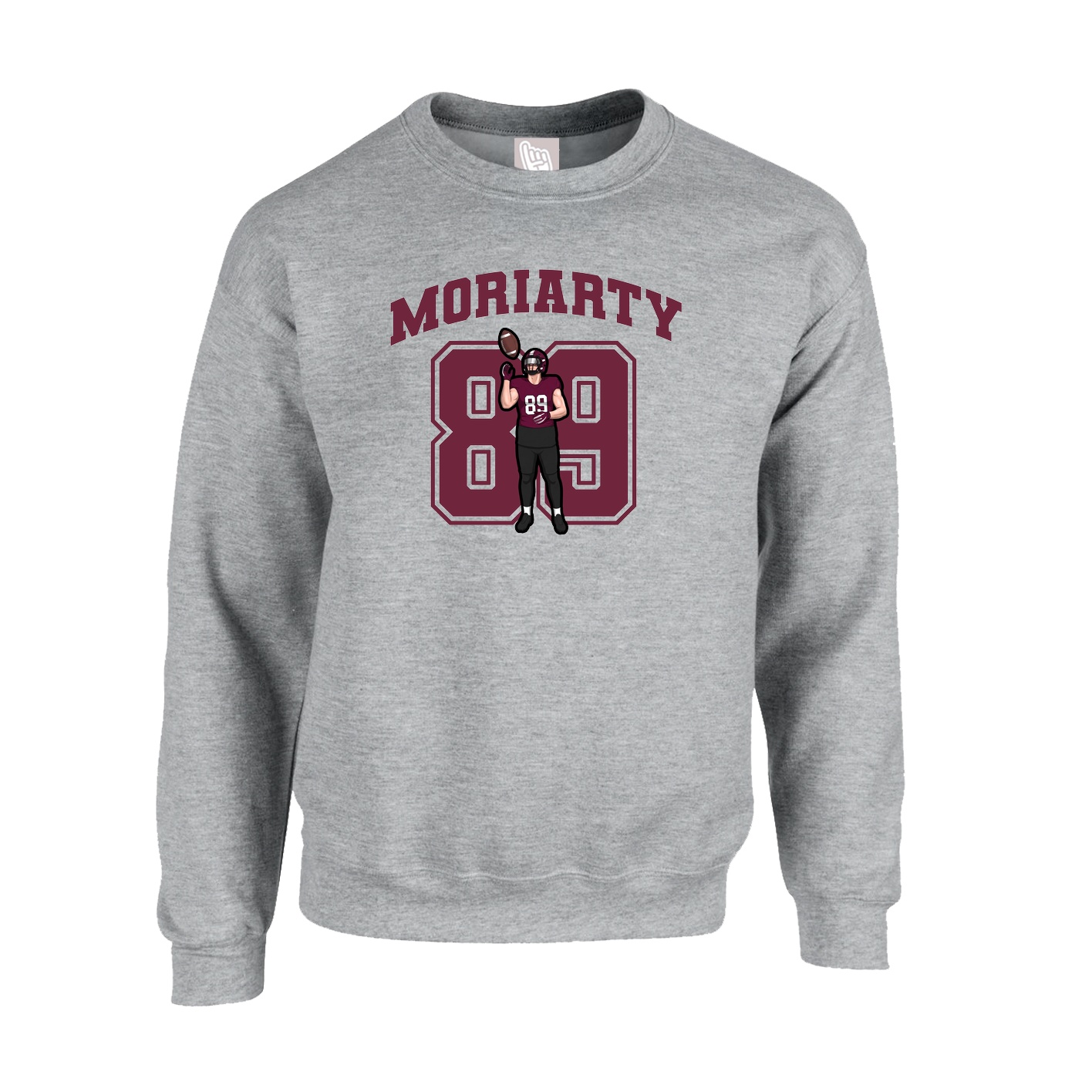 Fleece Crew — Number in Grey
