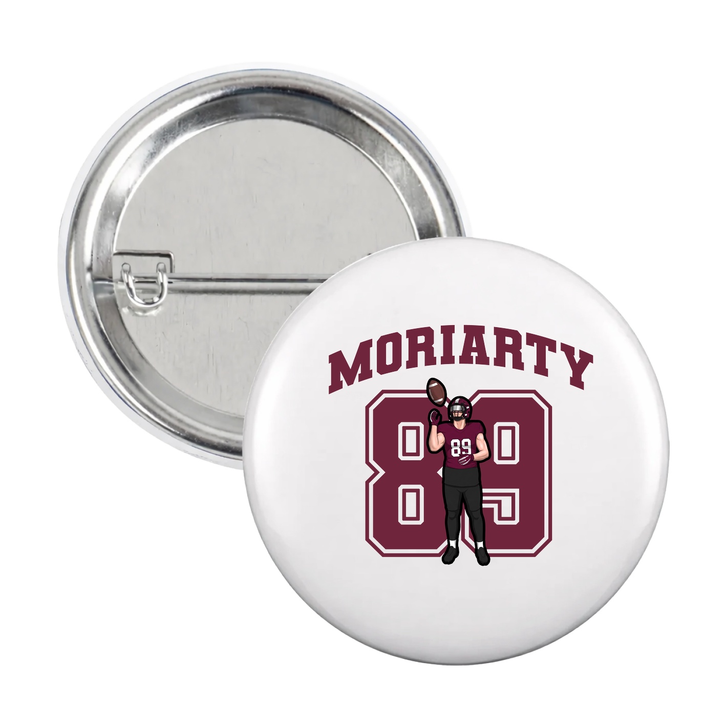 Game Day Button — Number in White
