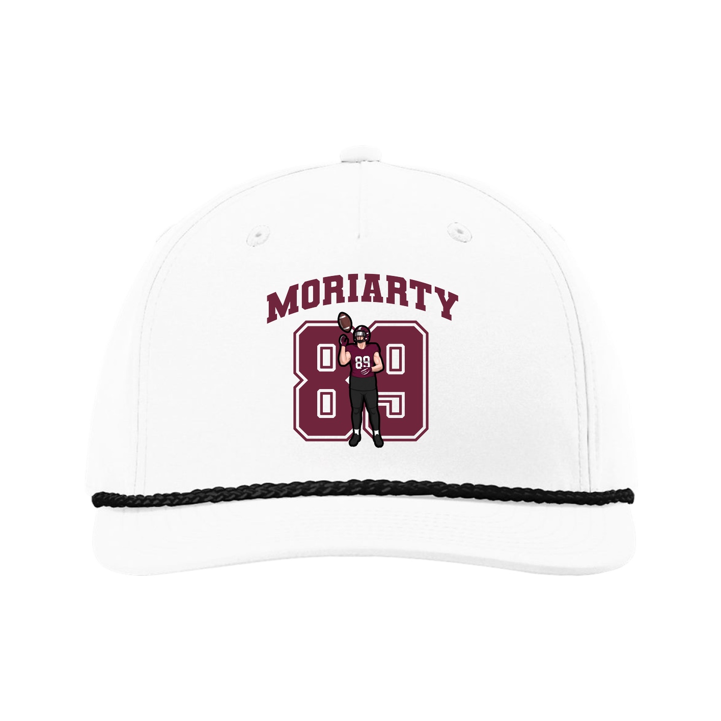 Five-Panel Classic Rope Cap — Number in White