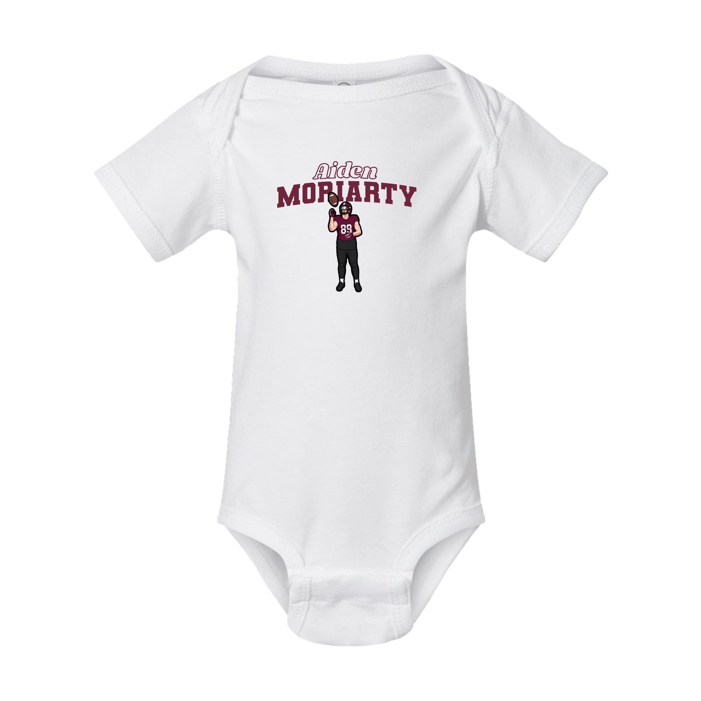 Baby Onesie — Name Arch in White