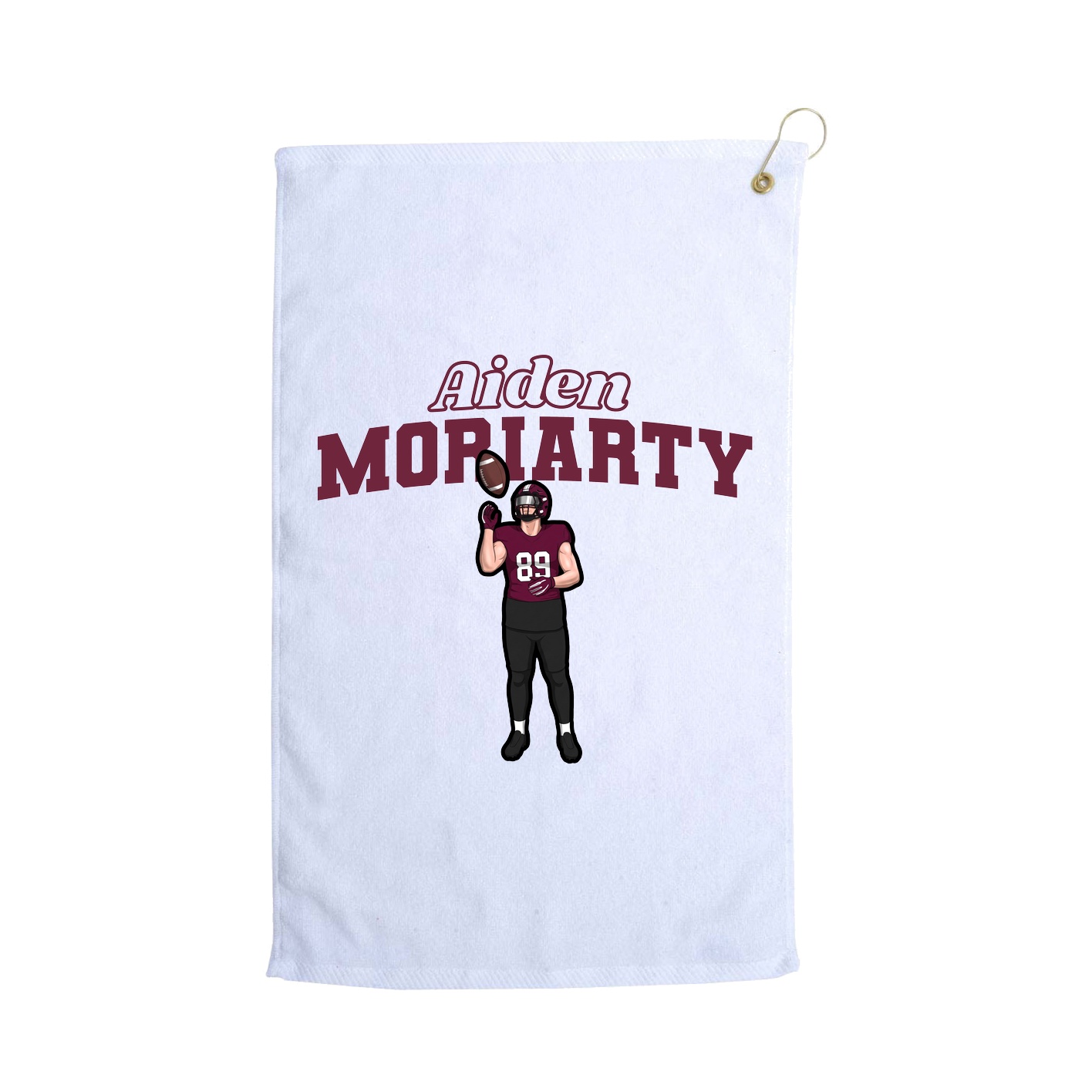 Golf Towel — Name Arch in White