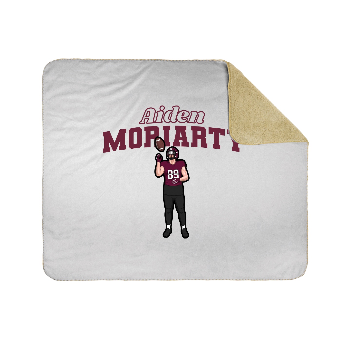 Throw Blanket — Name Arch in White