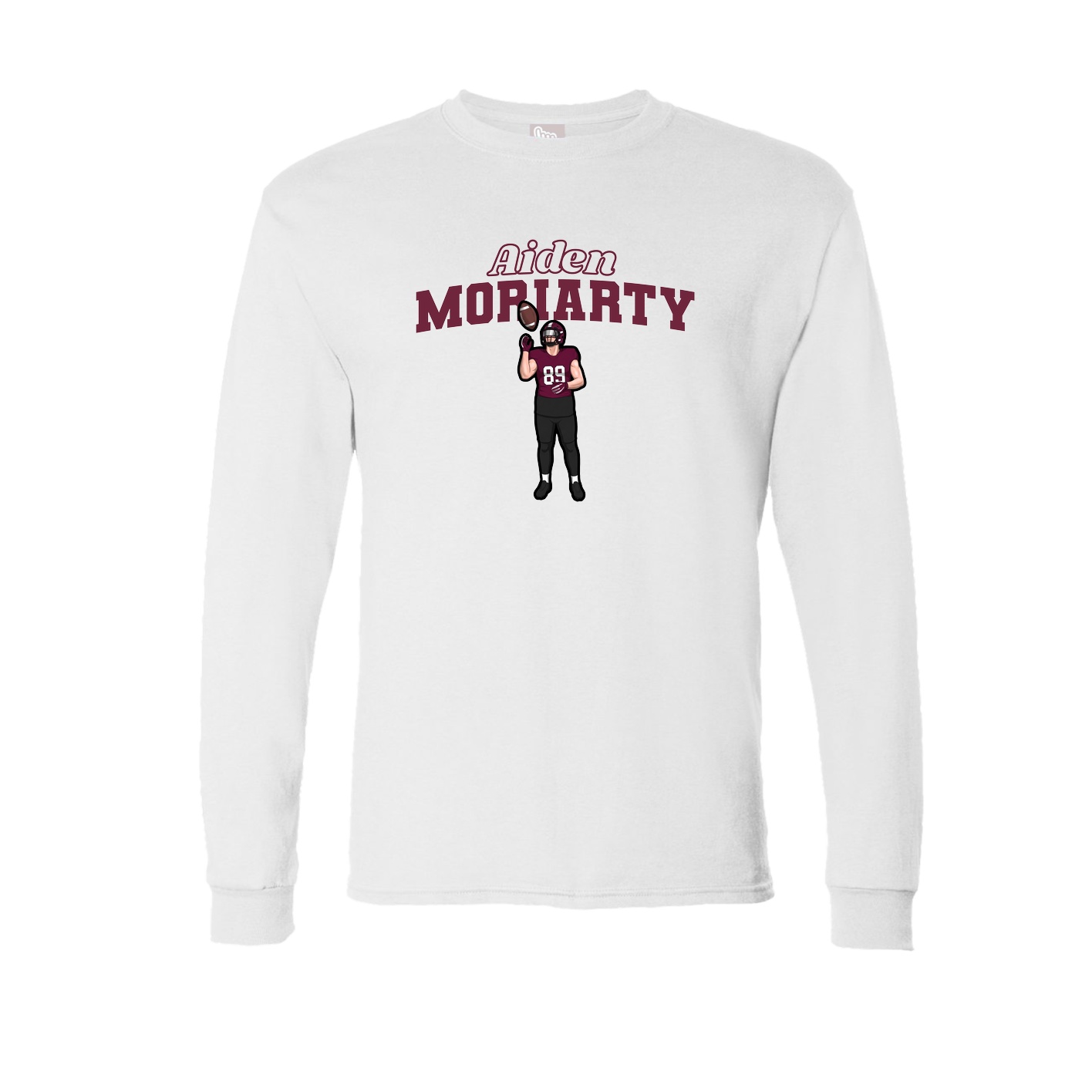 Long Sleeve Tee — Name Arch in White