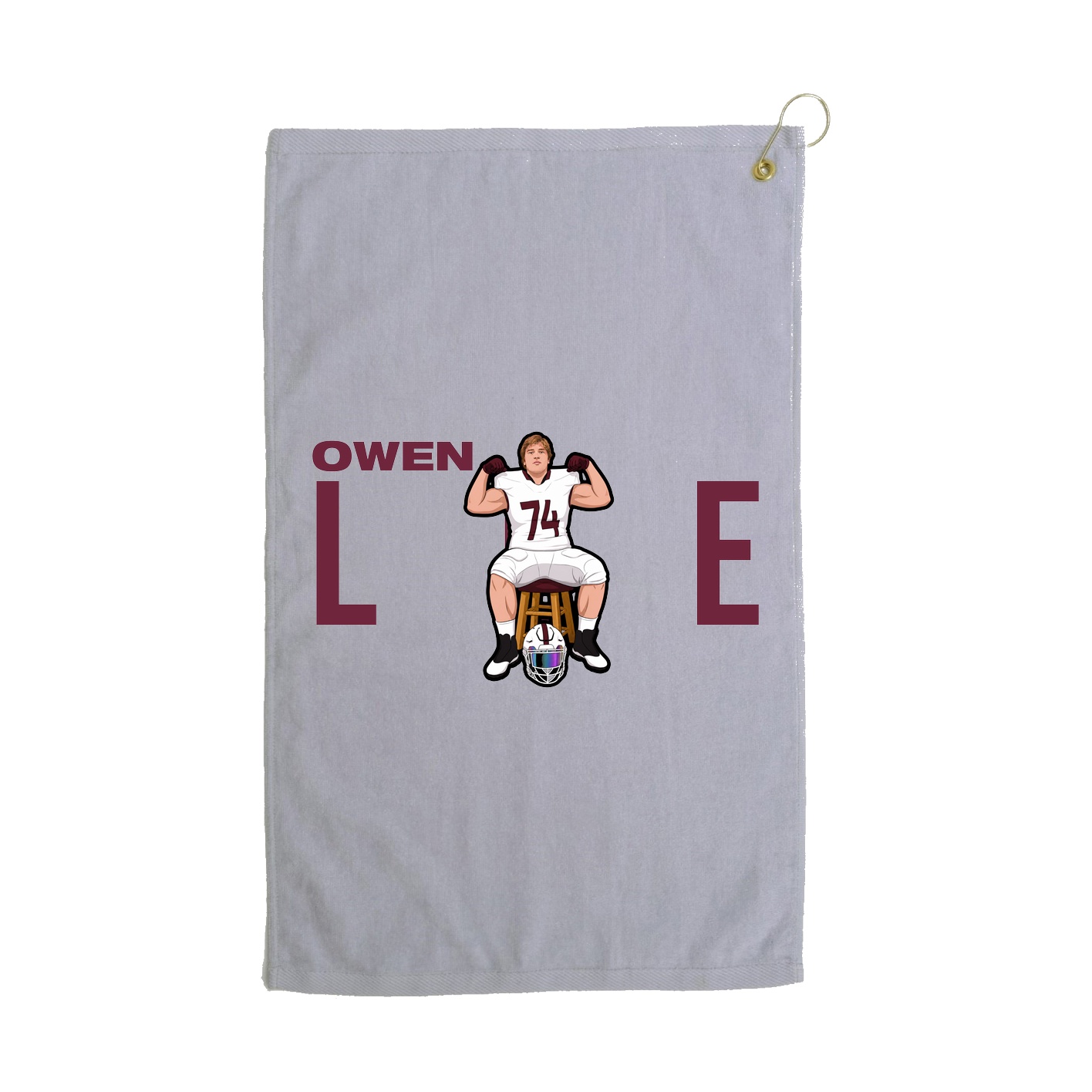 Golf Towel — Player Name in Grey