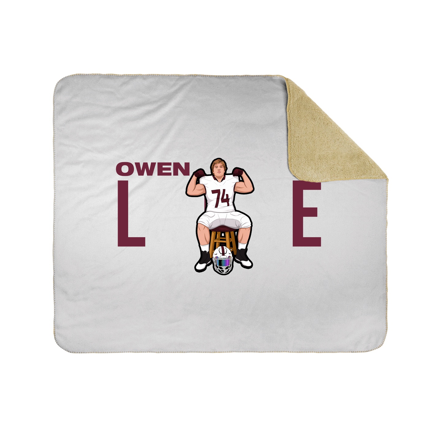 Throw Blanket — Player Name in White