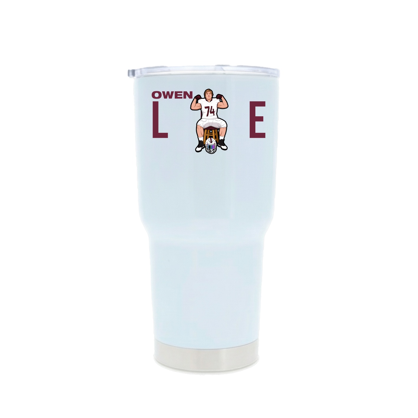 30oz Stainless Steel Tumbler — Player Name in White