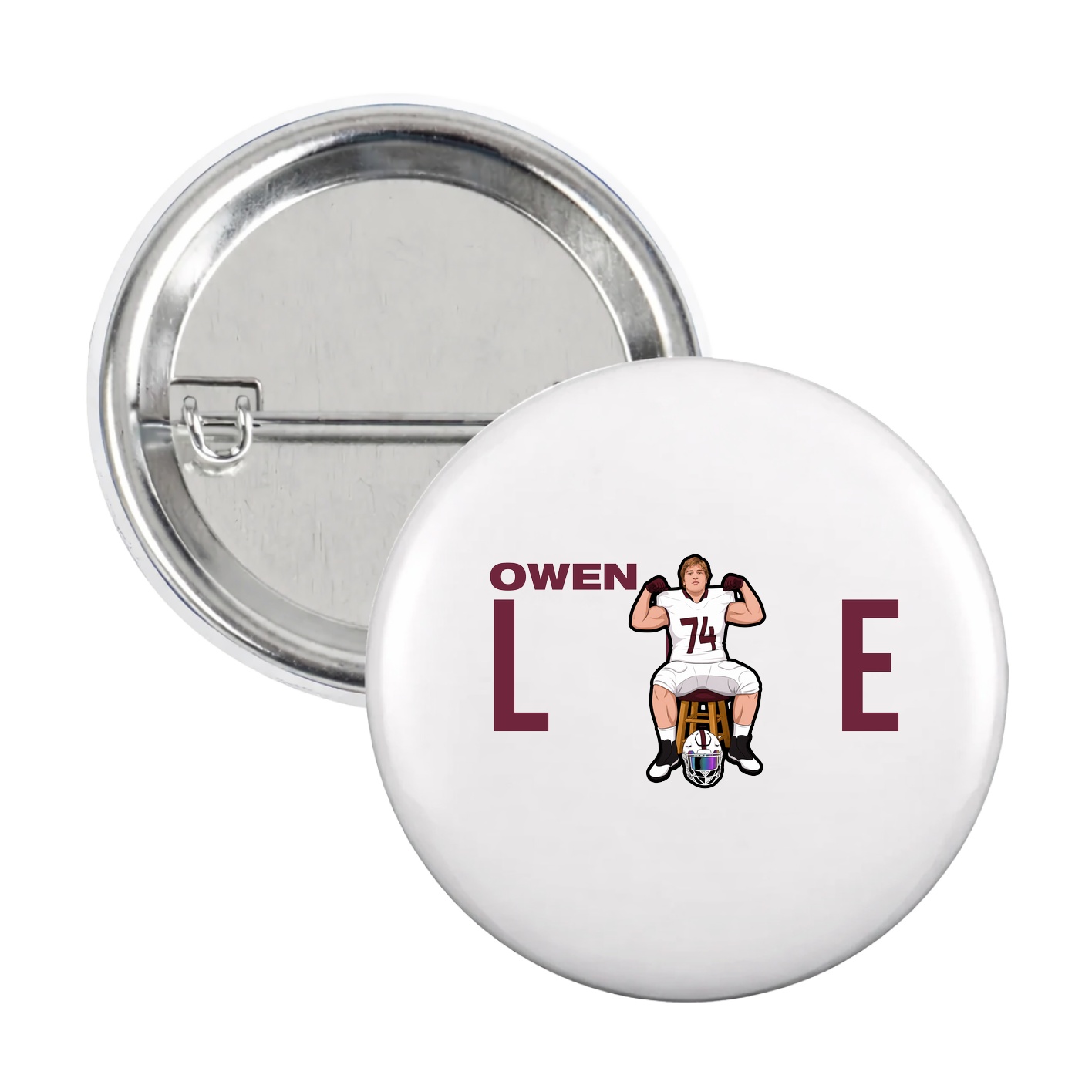 Game Day Button — Player Name in White