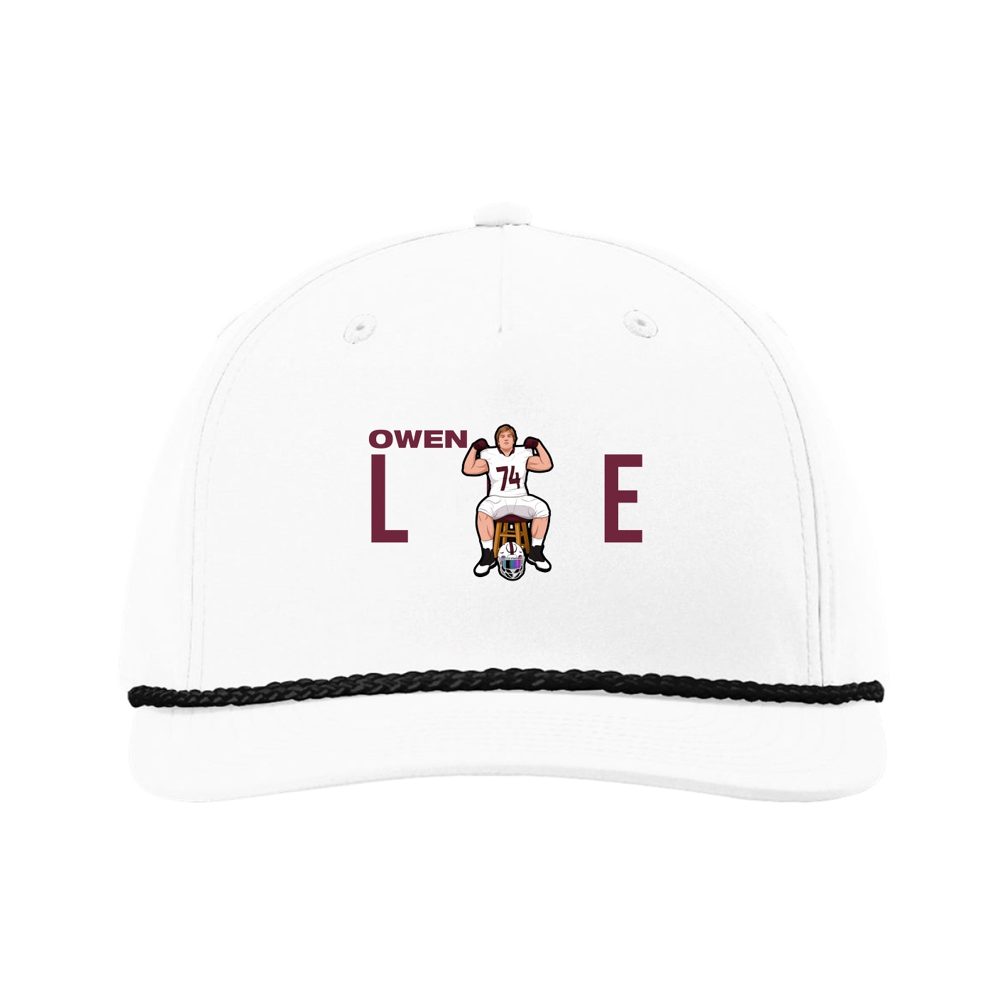 Five-Panel Classic Rope Cap — Player Name in White