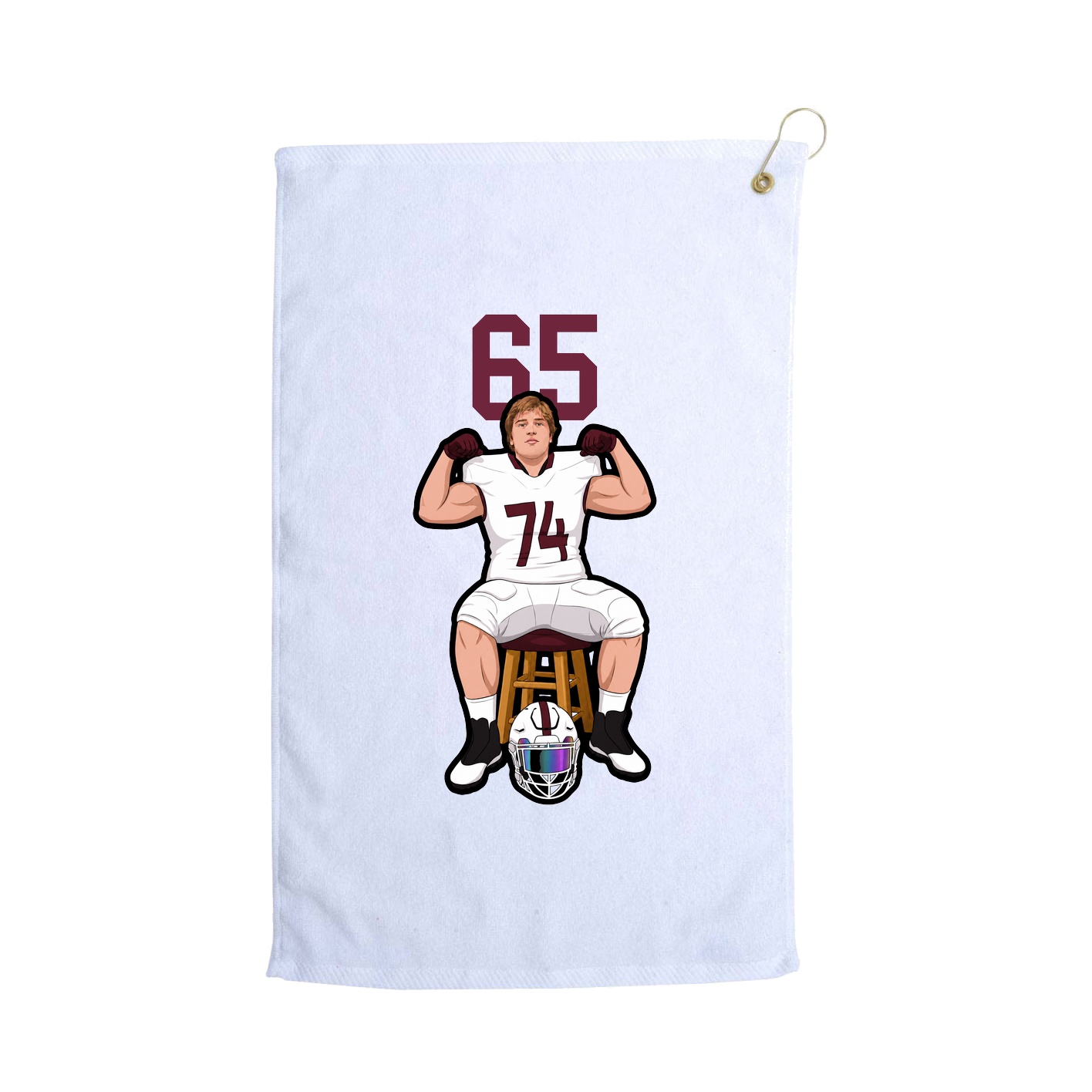 Golf Towel — Number Top in White