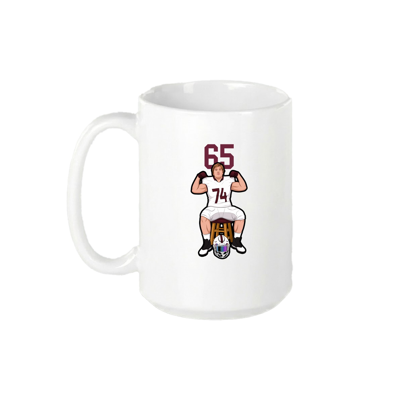 15oz Coffee Mug — Number Top in White