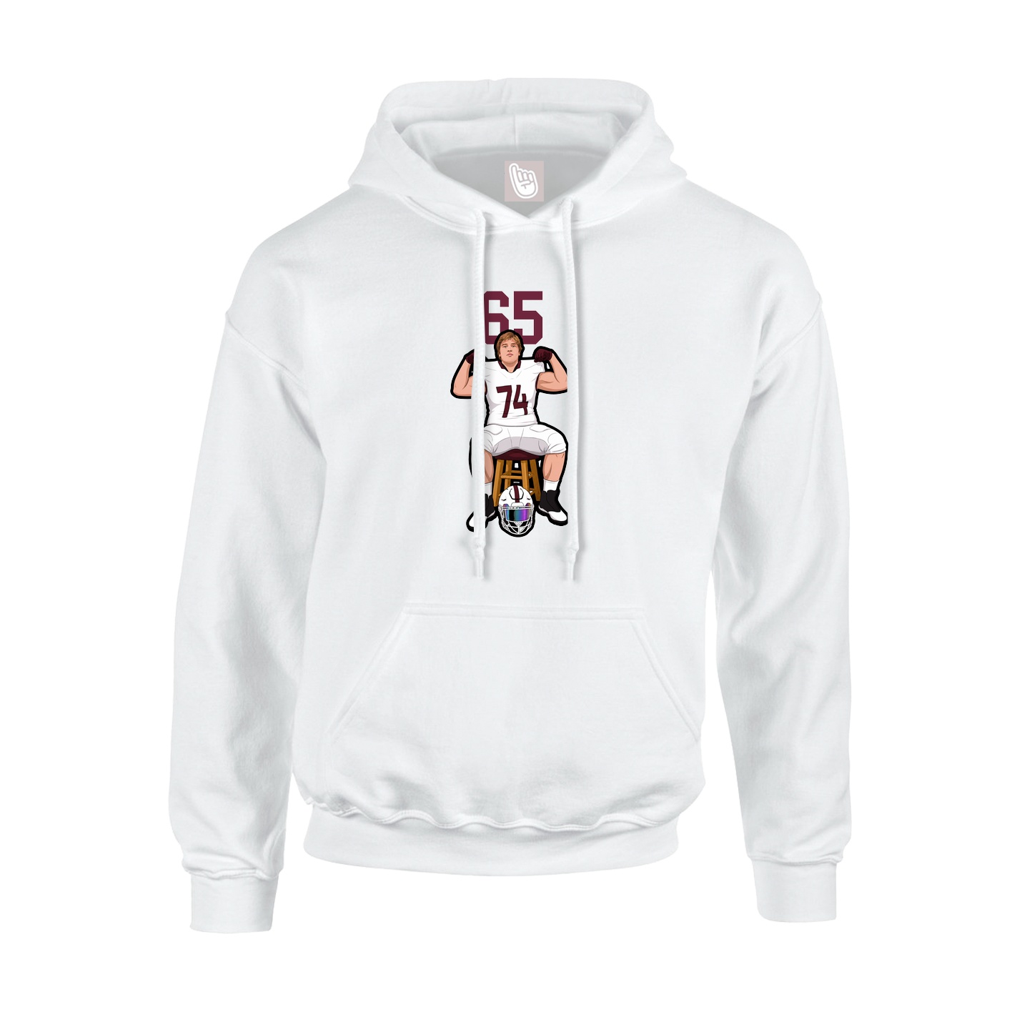 Hoodie — Number Top in White