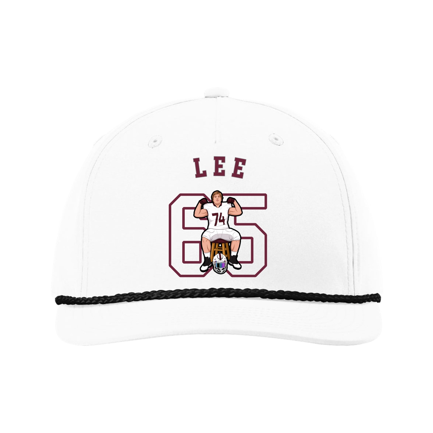 Five-Panel Classic Rope Cap — Shirsey Arch in White