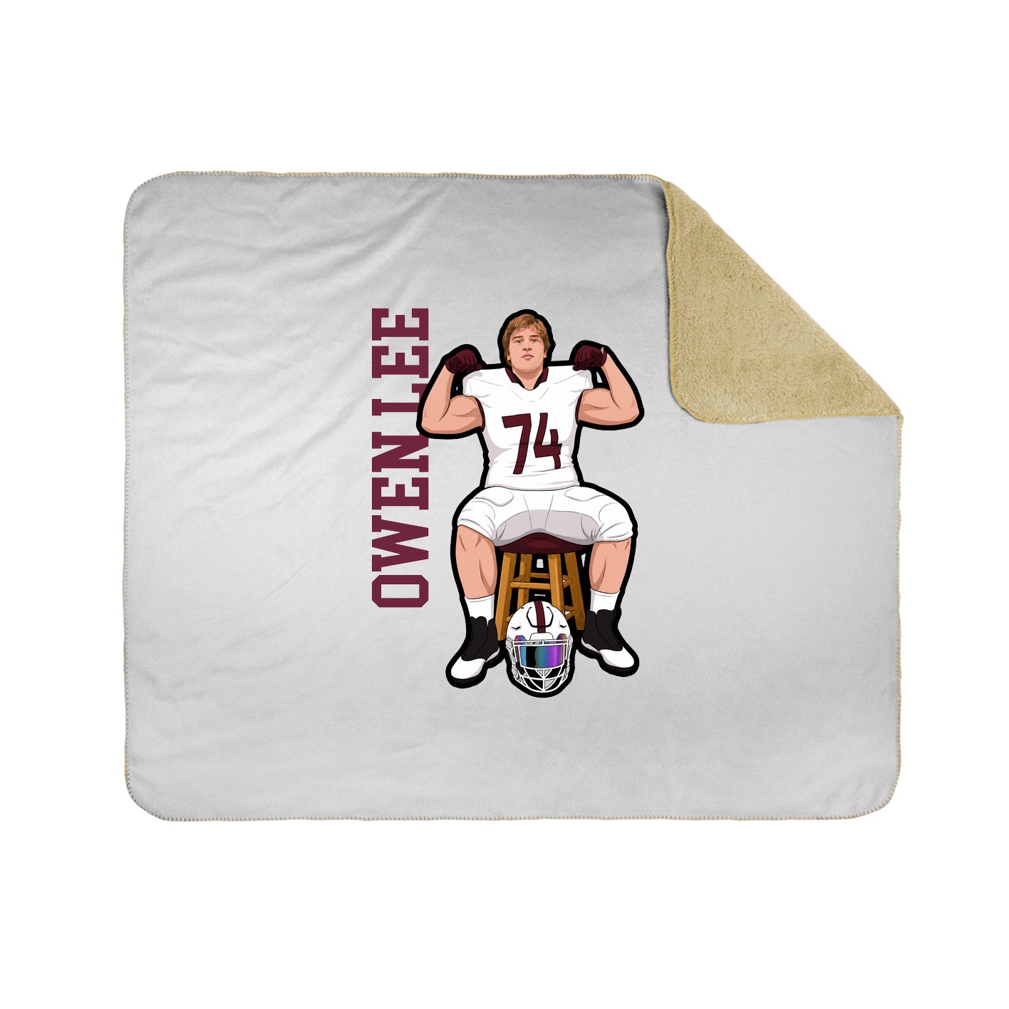 Throw Blanket — Name Vertical in White