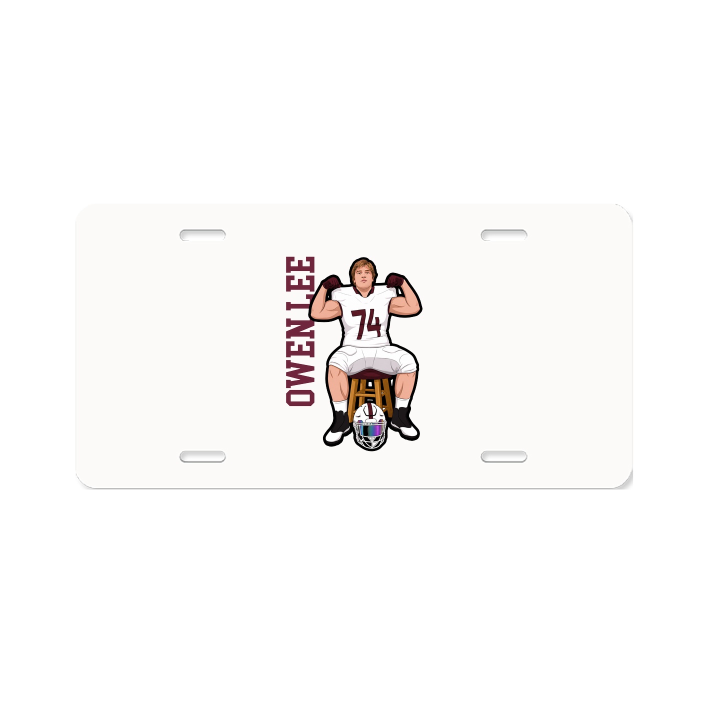 License Plate — Name Vertical in Classic