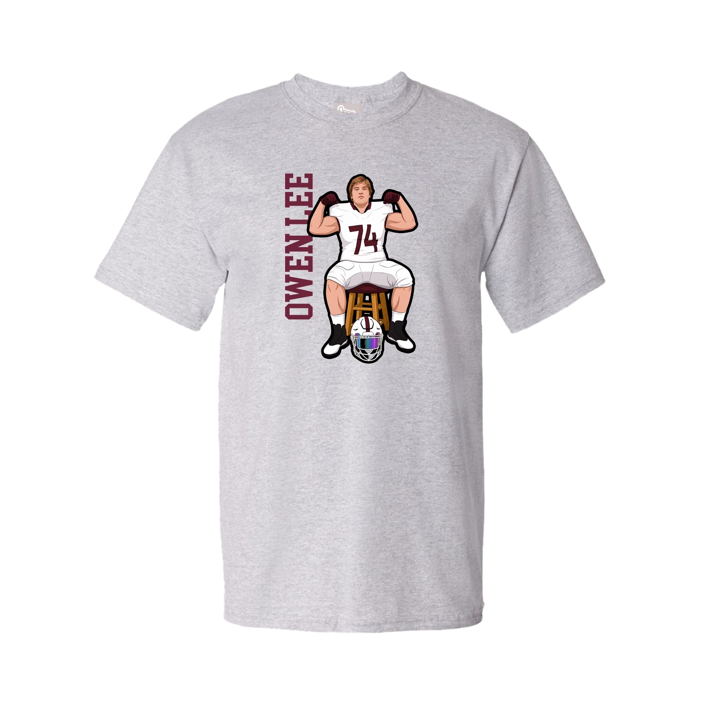 Tee — Name Vertical in Grey