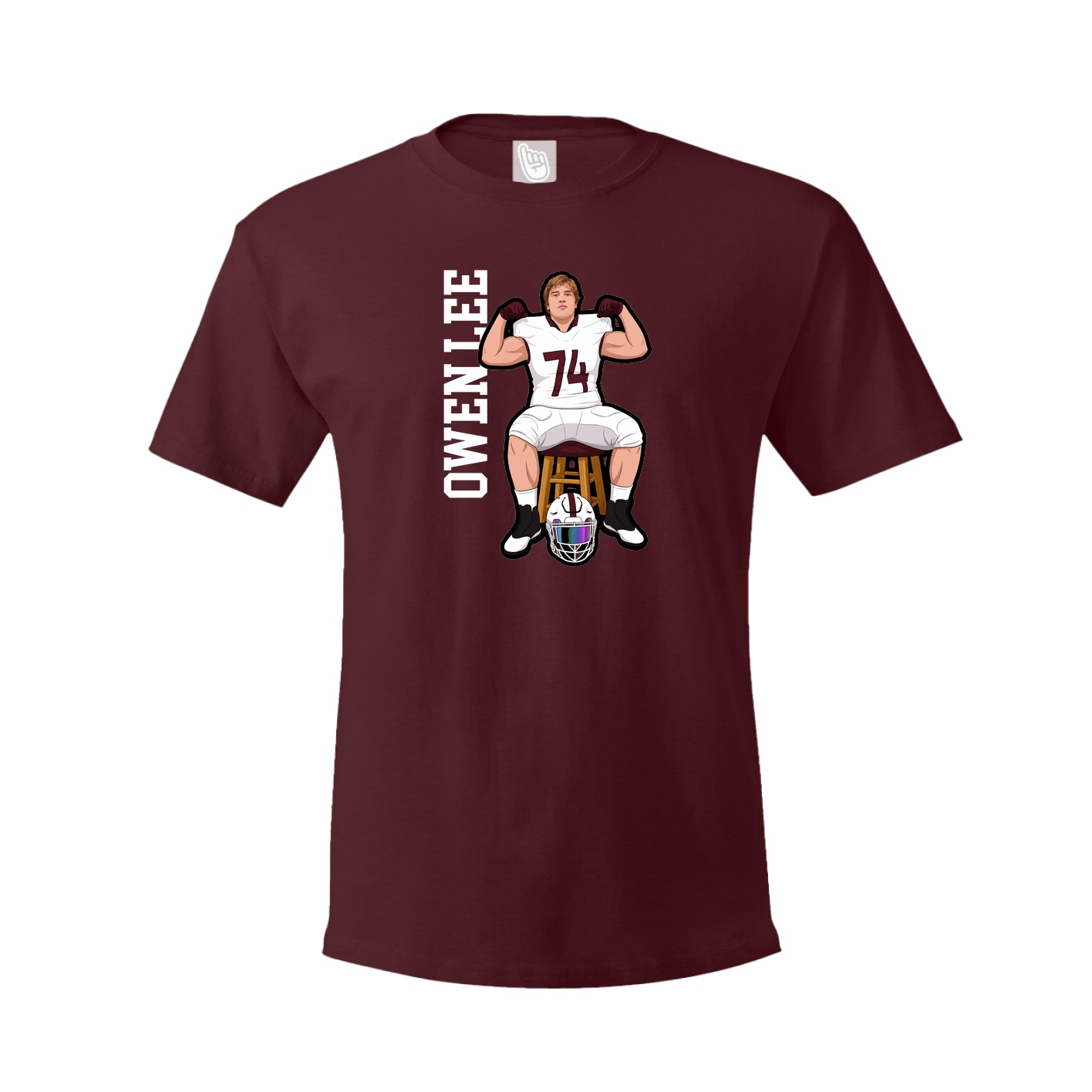 Youth Tee — Name Vertical in Maroon