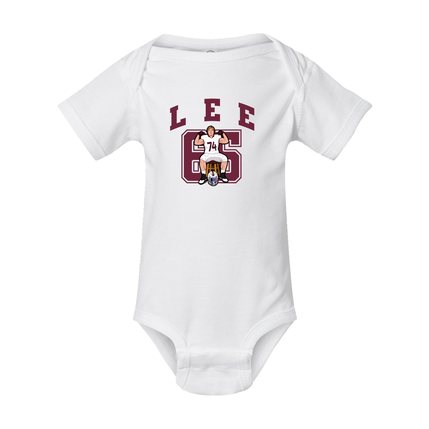 Baby Onesie — Number in White
