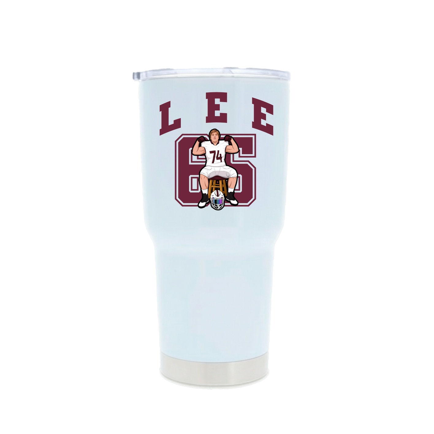 30oz Stainless Steel Tumbler — Number in White