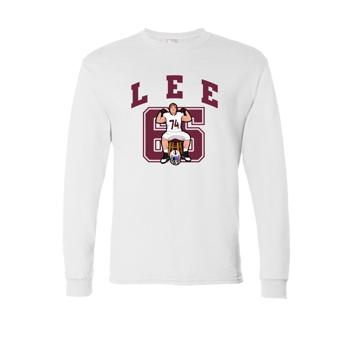 Long Sleeve Tee — Number in White