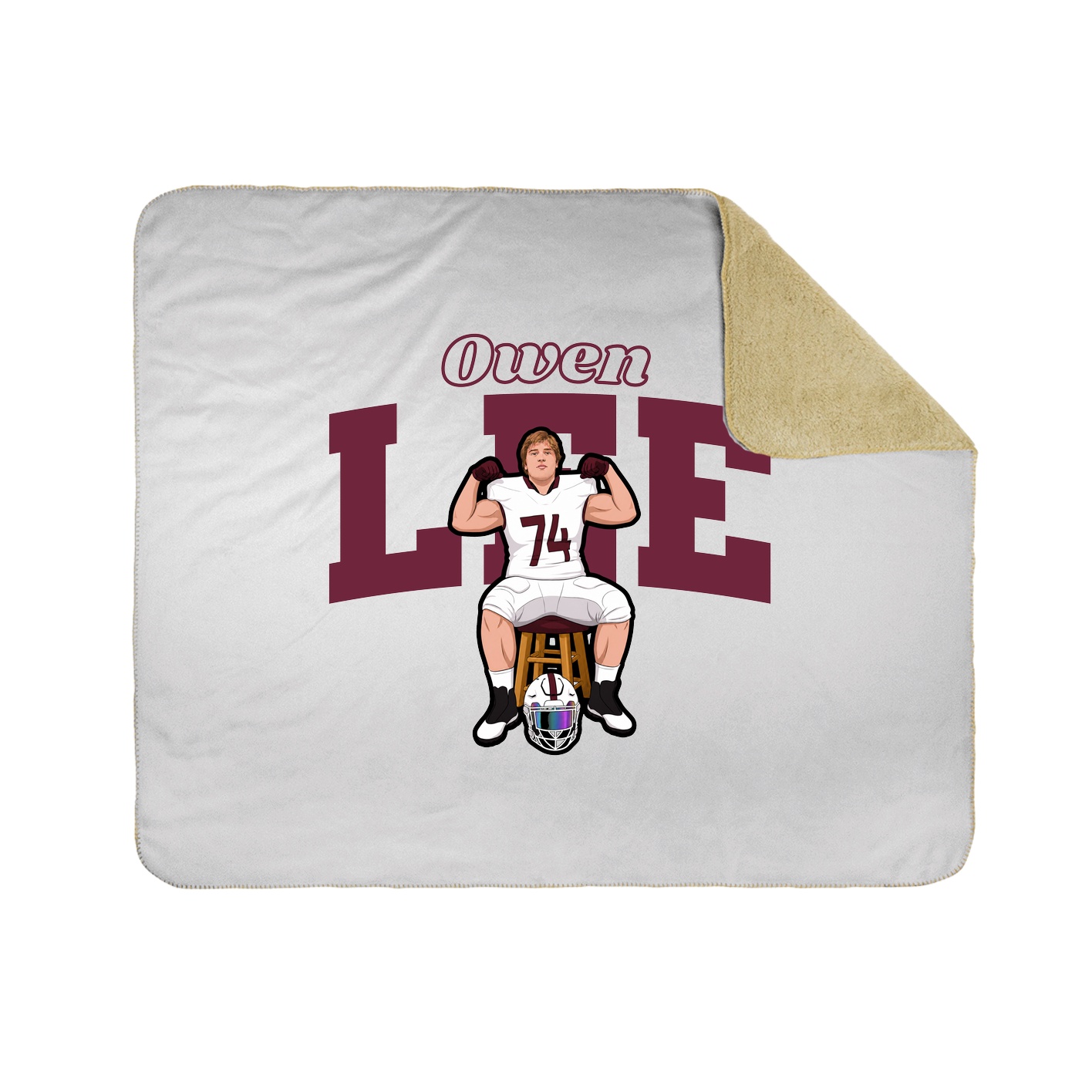 Throw Blanket — Name Arch in White