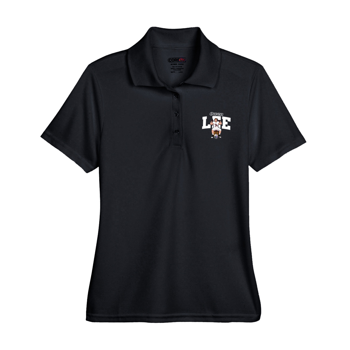 Womens Performance Polo — Name Arch in Black