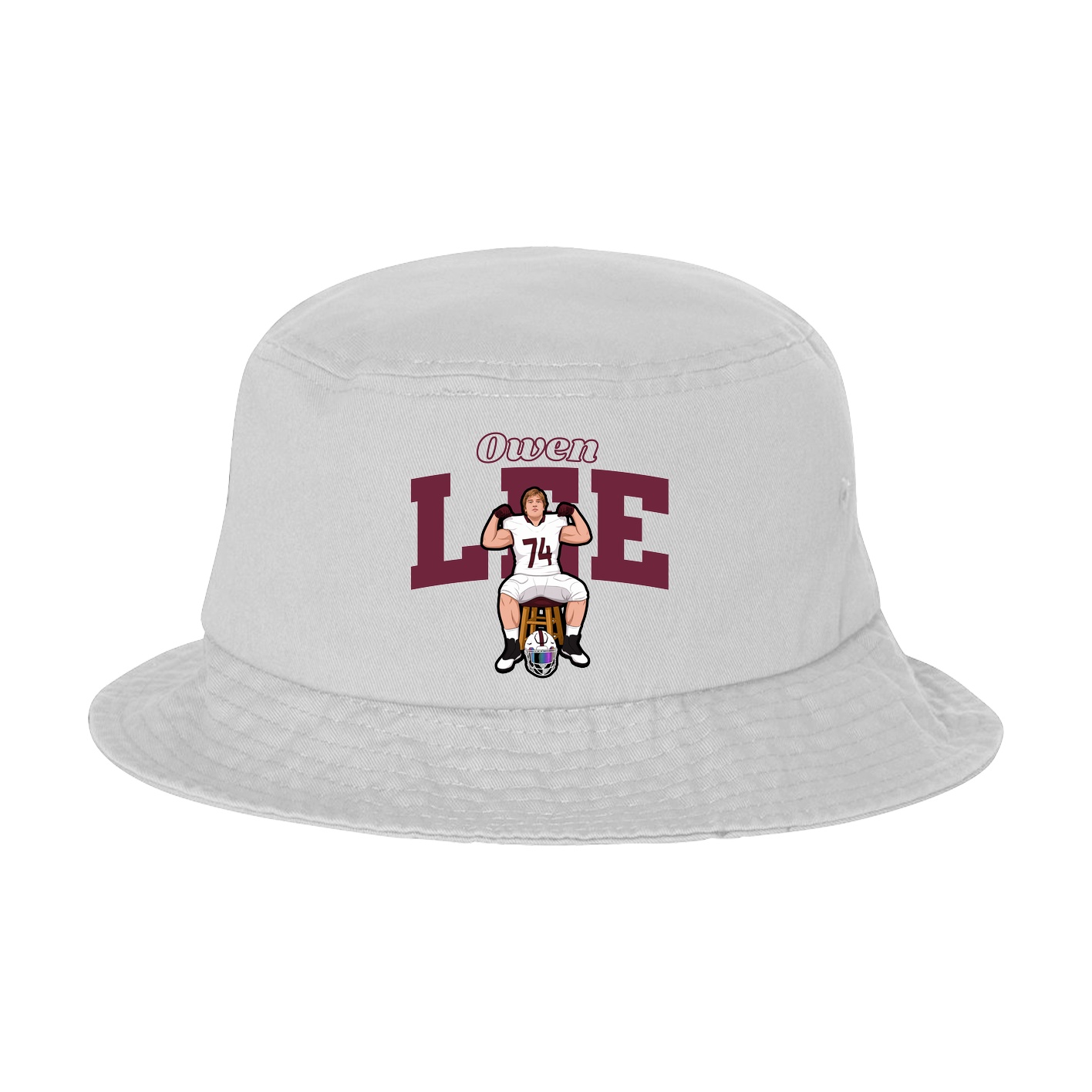 Bucket Cap — Name Arch in White