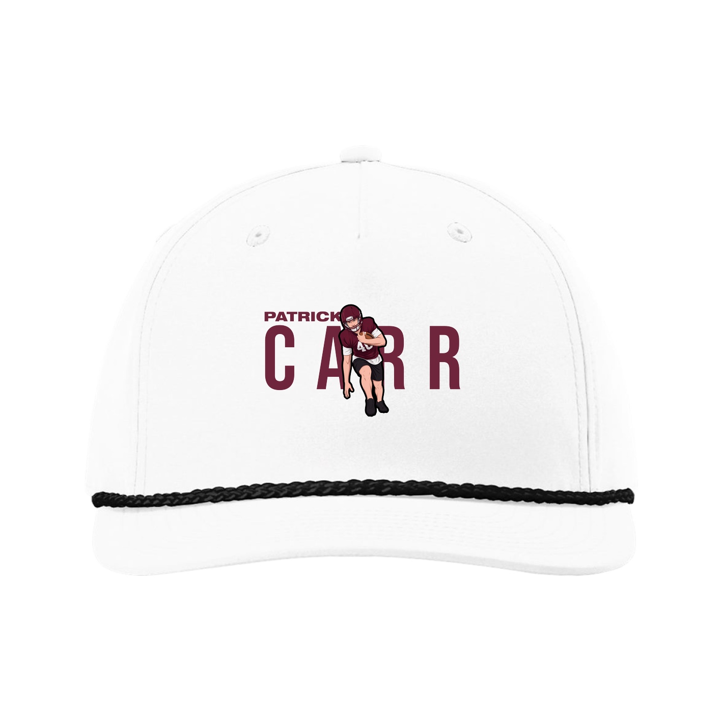 Five-Panel Classic Rope Cap — Player Name in White