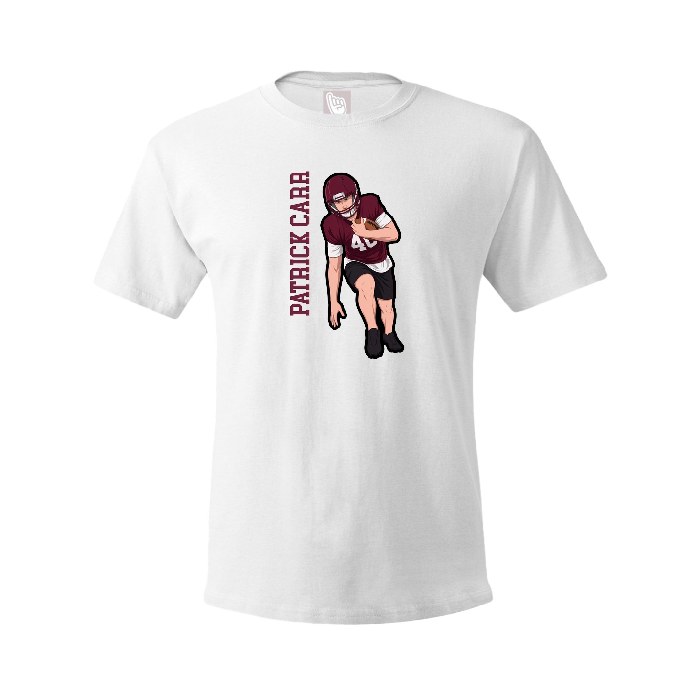 Tee — Name Vertical in White