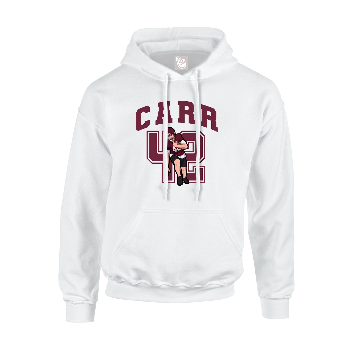 Hoodie — Number in White