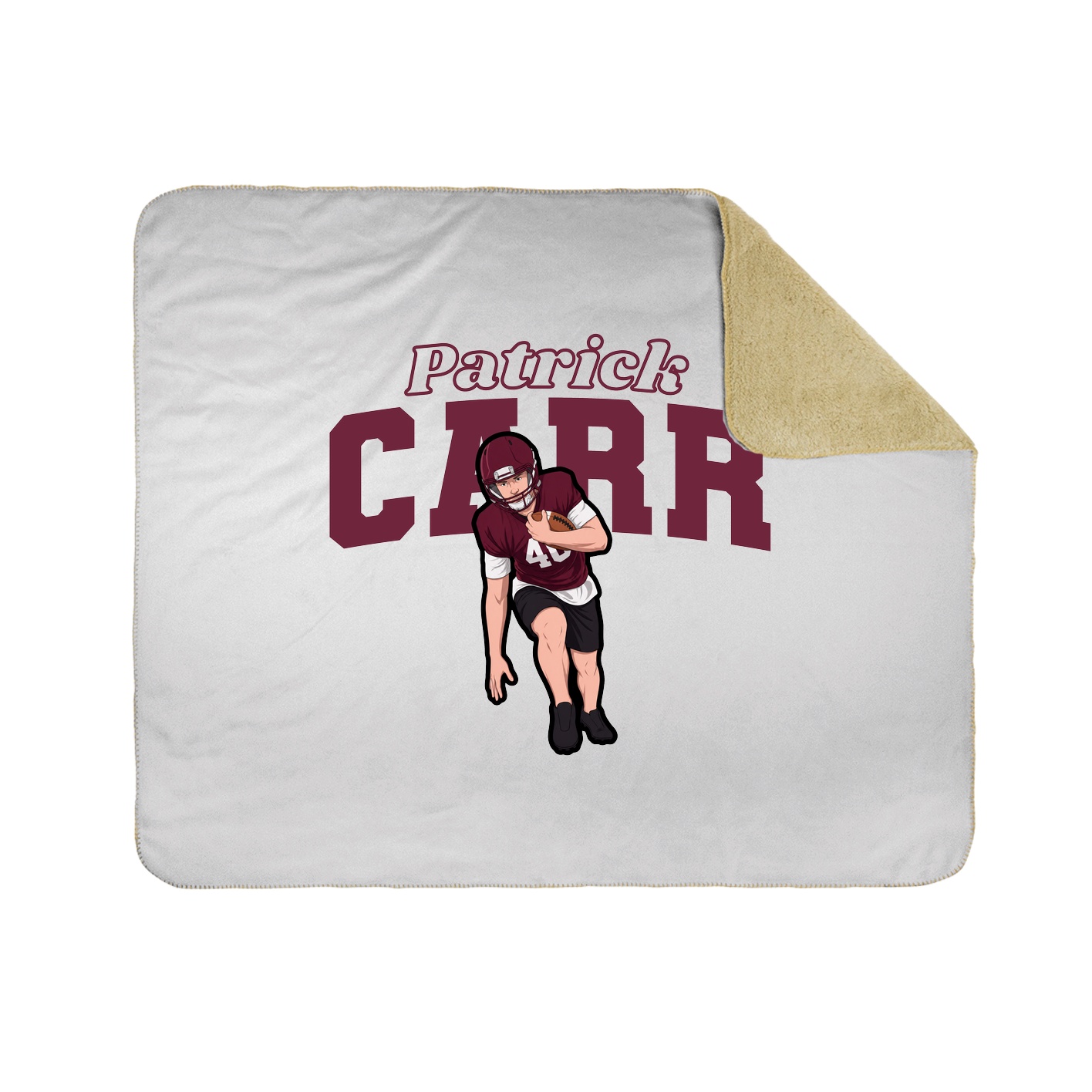Throw Blanket — Name Arch in White