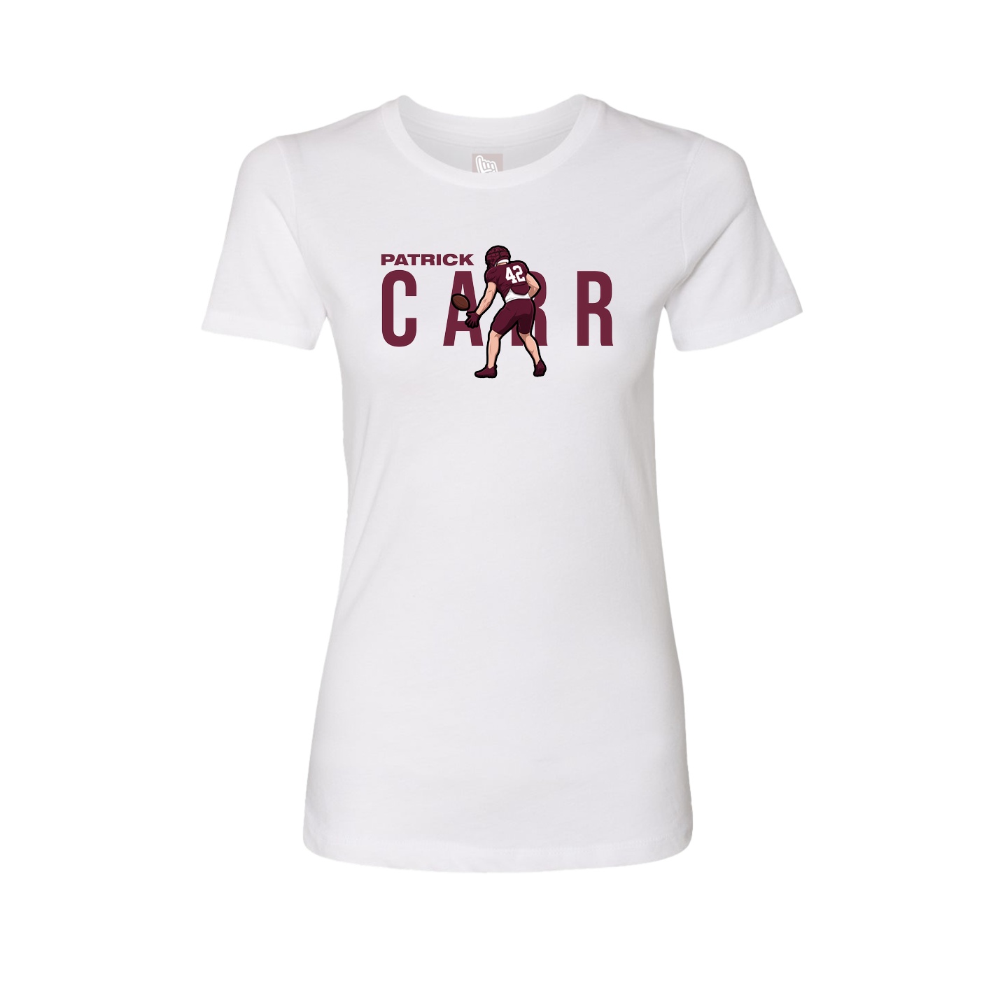 Fitted Women's Tee — Player Name in White