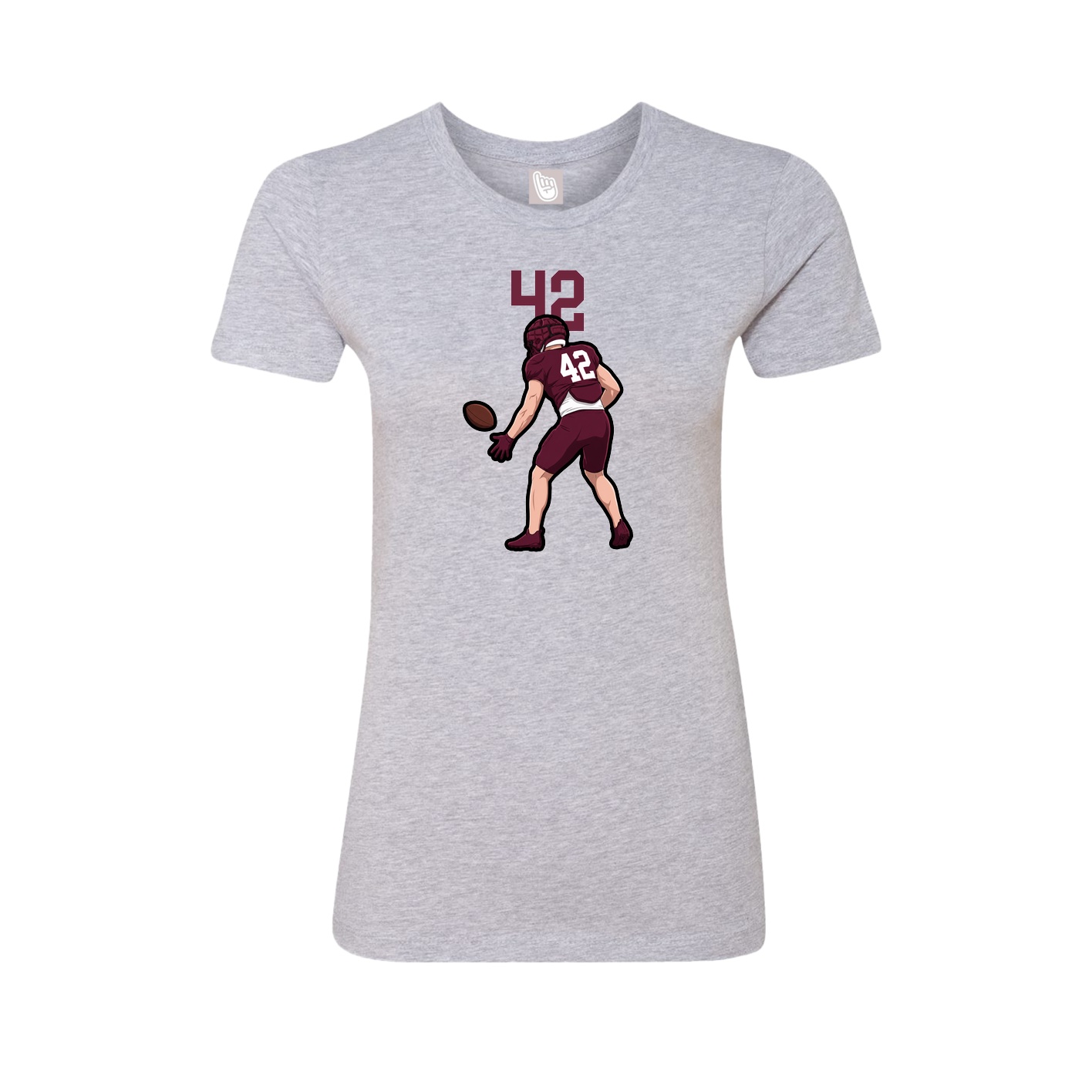 Fitted Women's Tee — Number Top in Grey