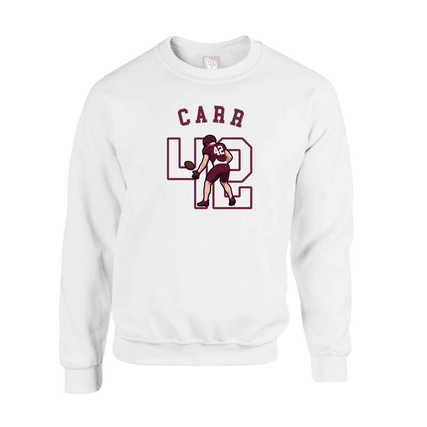 Fleece Crew — Shirsey Arch in White
