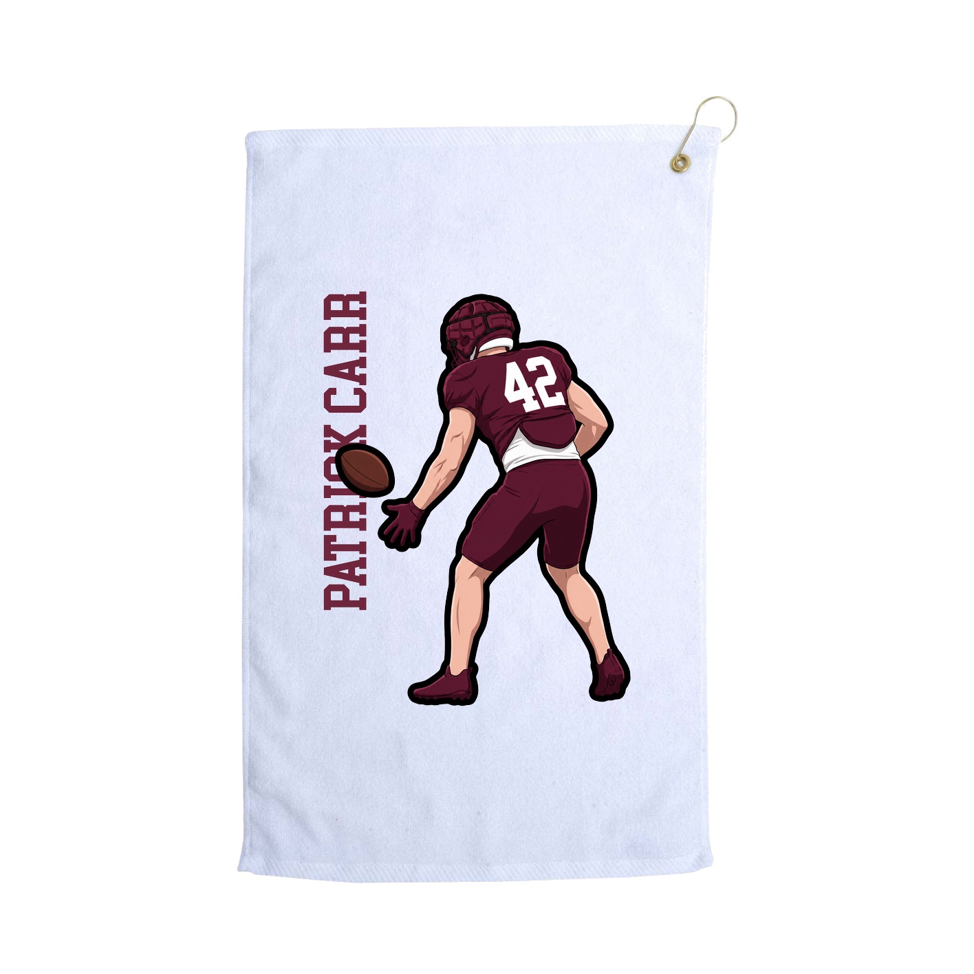 Golf Towel — Name Vertical in White