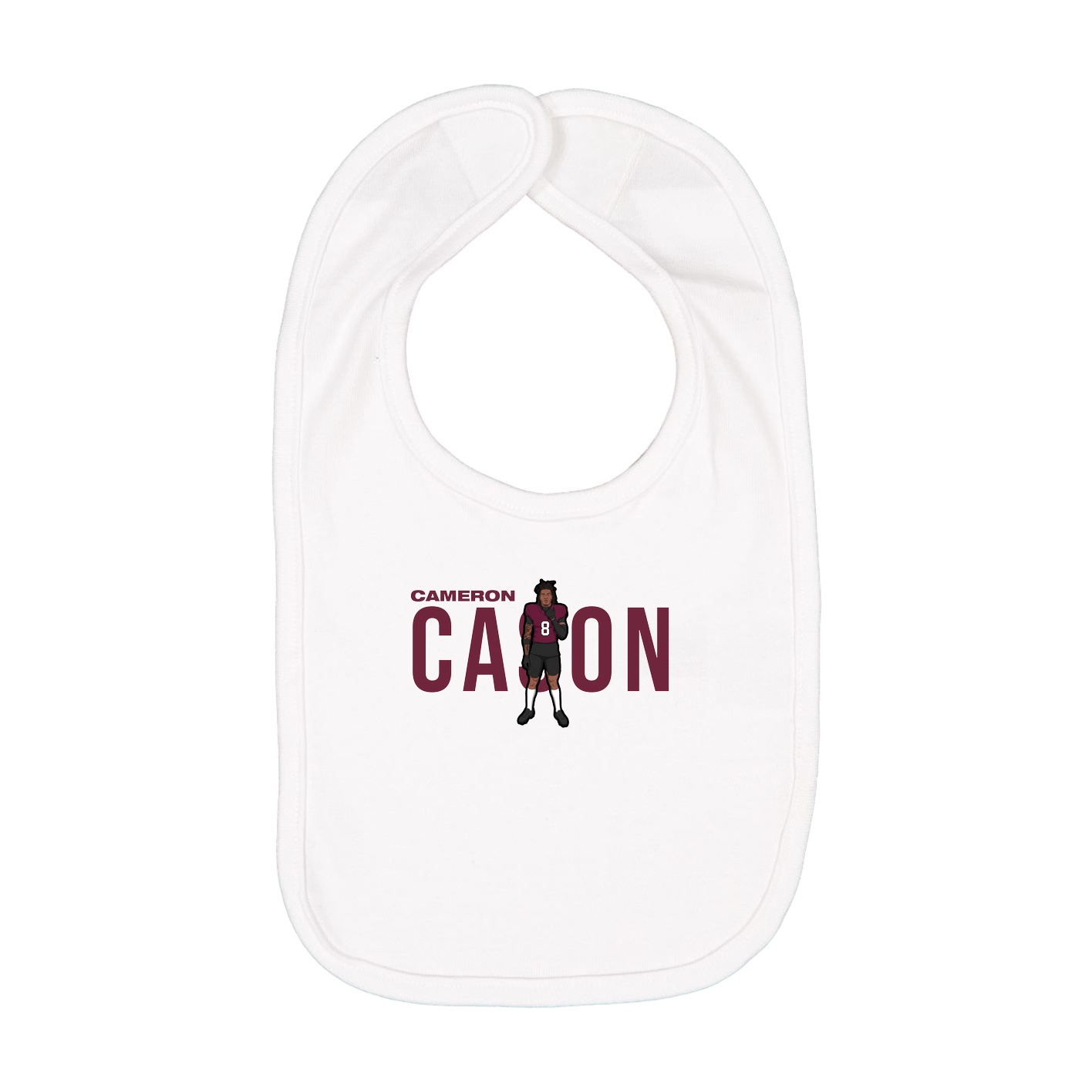 Infant Bib — Player Name in White