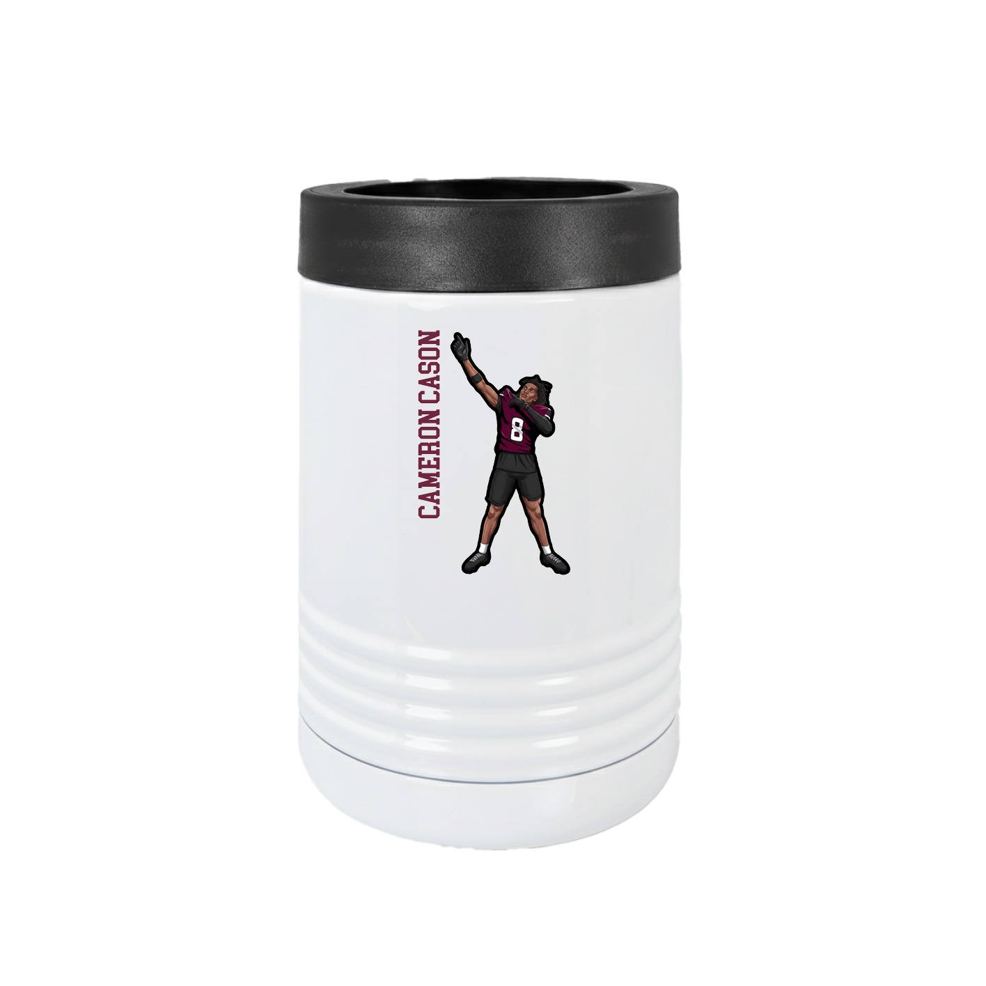 Beverage Holder — Name Vertical in White