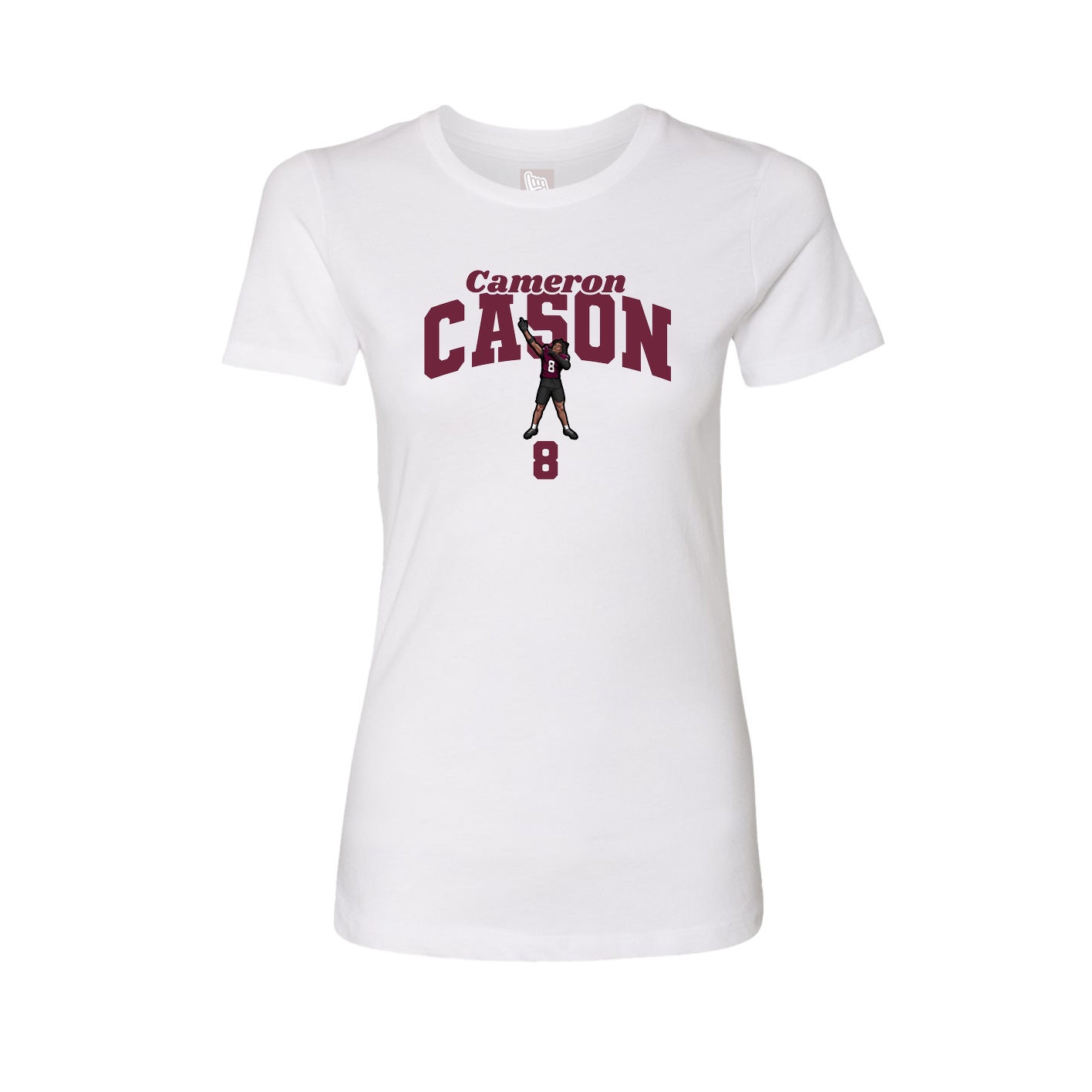 Fitted Women's Tee — Signature Arch in White