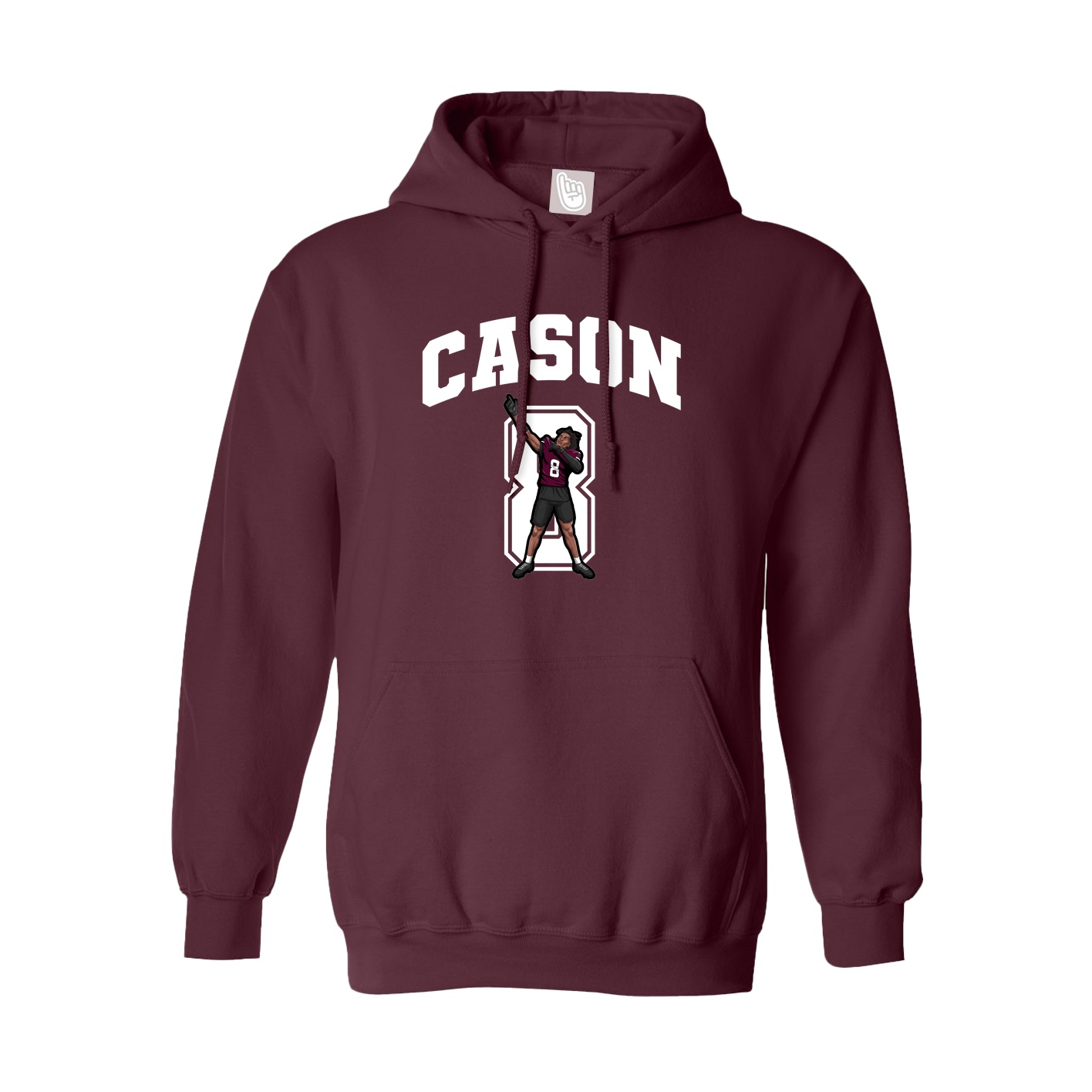 Hoodie — Number in Maroon