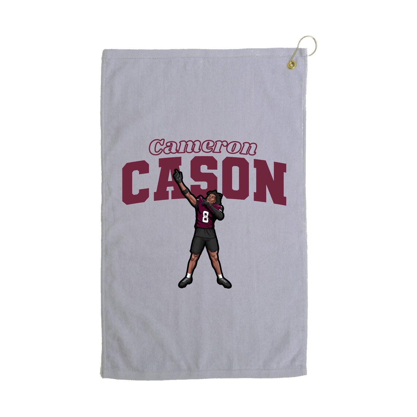 Golf Towel — Name Arch in Grey