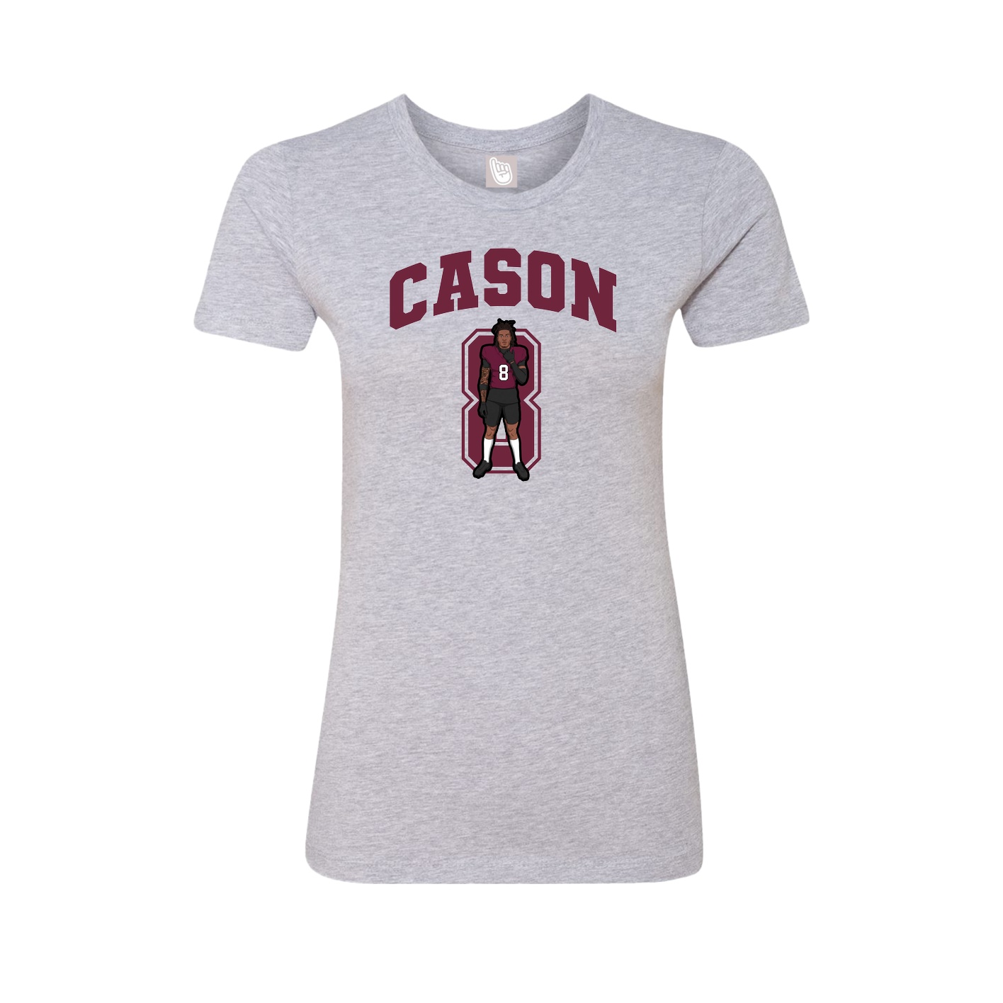Fitted Women's Tee — Number in Grey