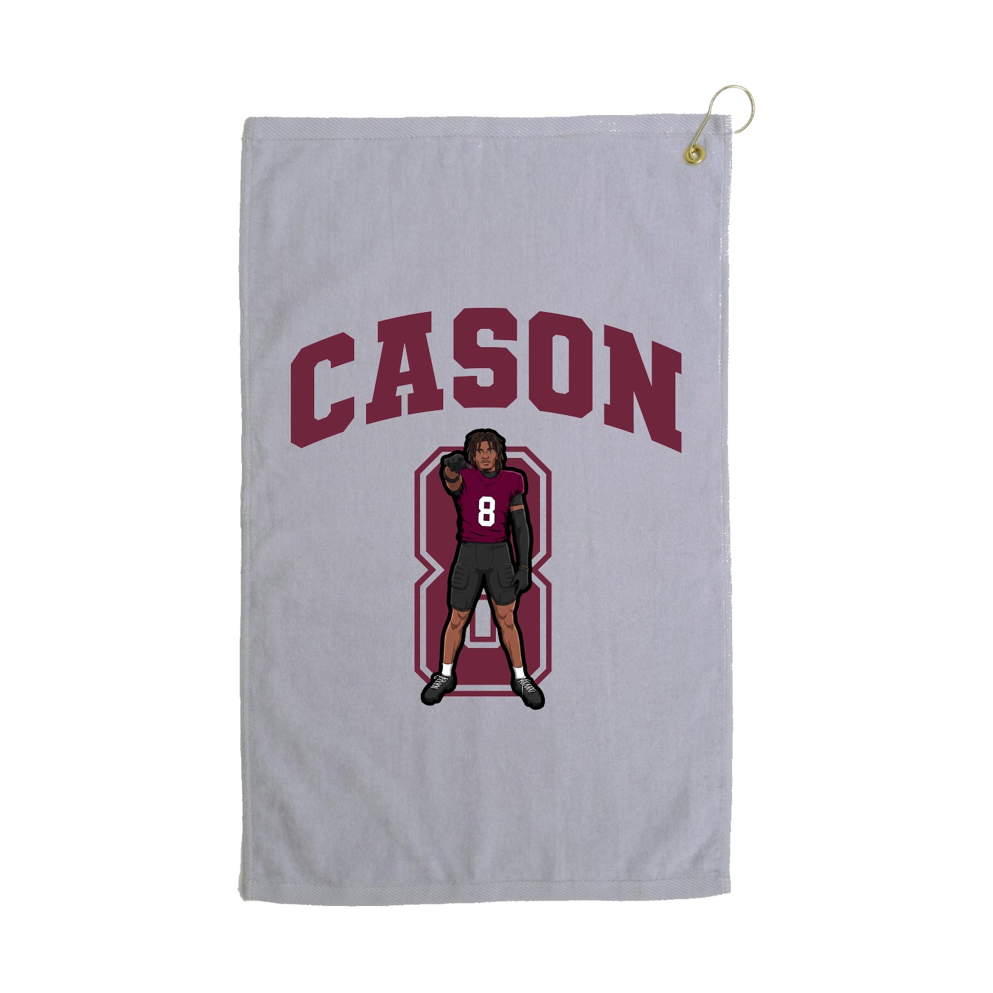 Golf Towel — Number in Grey