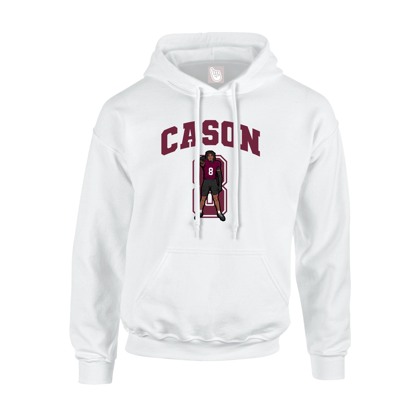 Hoodie — Number in White