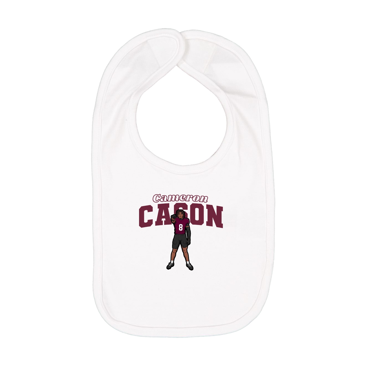 Infant Bib — Name Arch in White