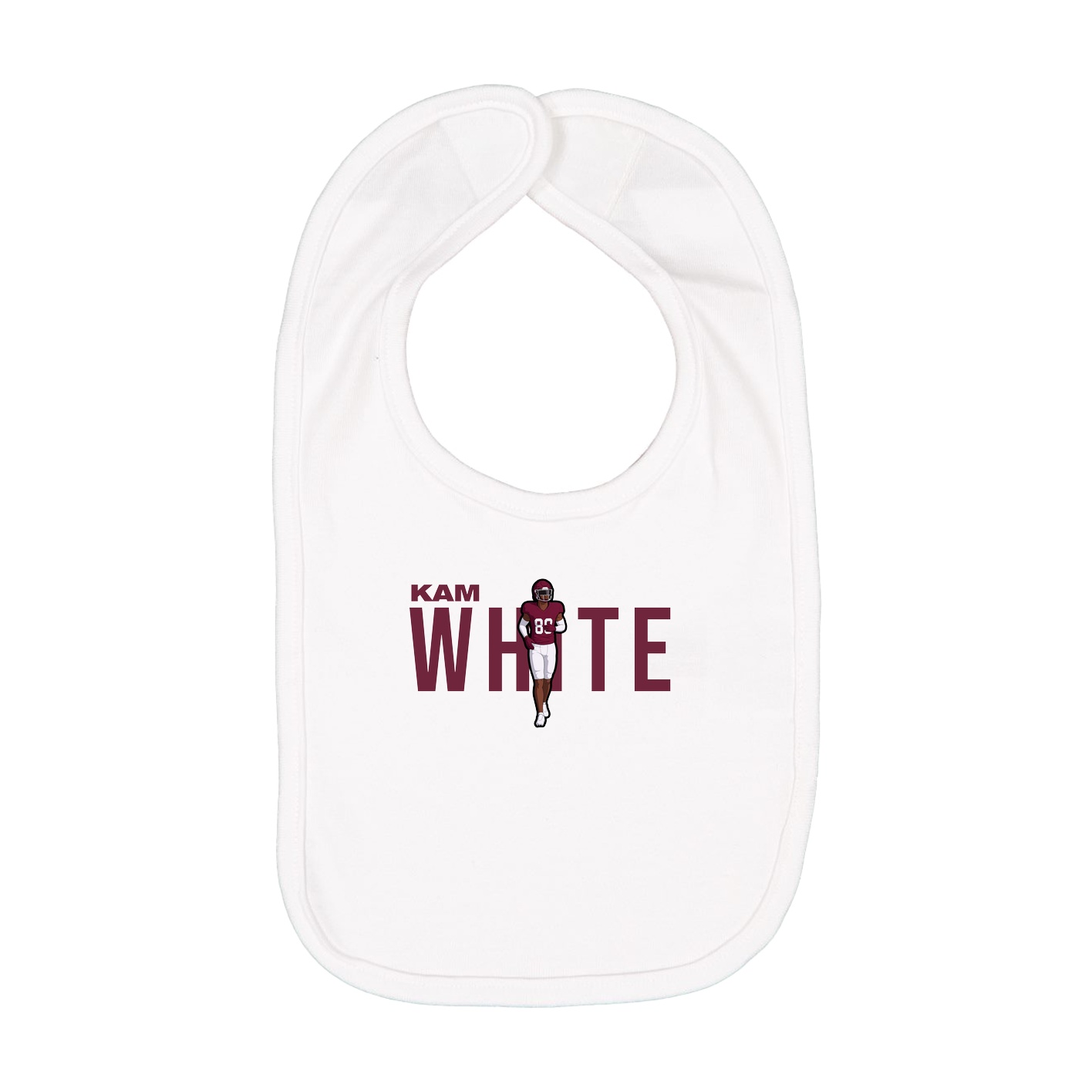 Infant Bib — Player Name in White