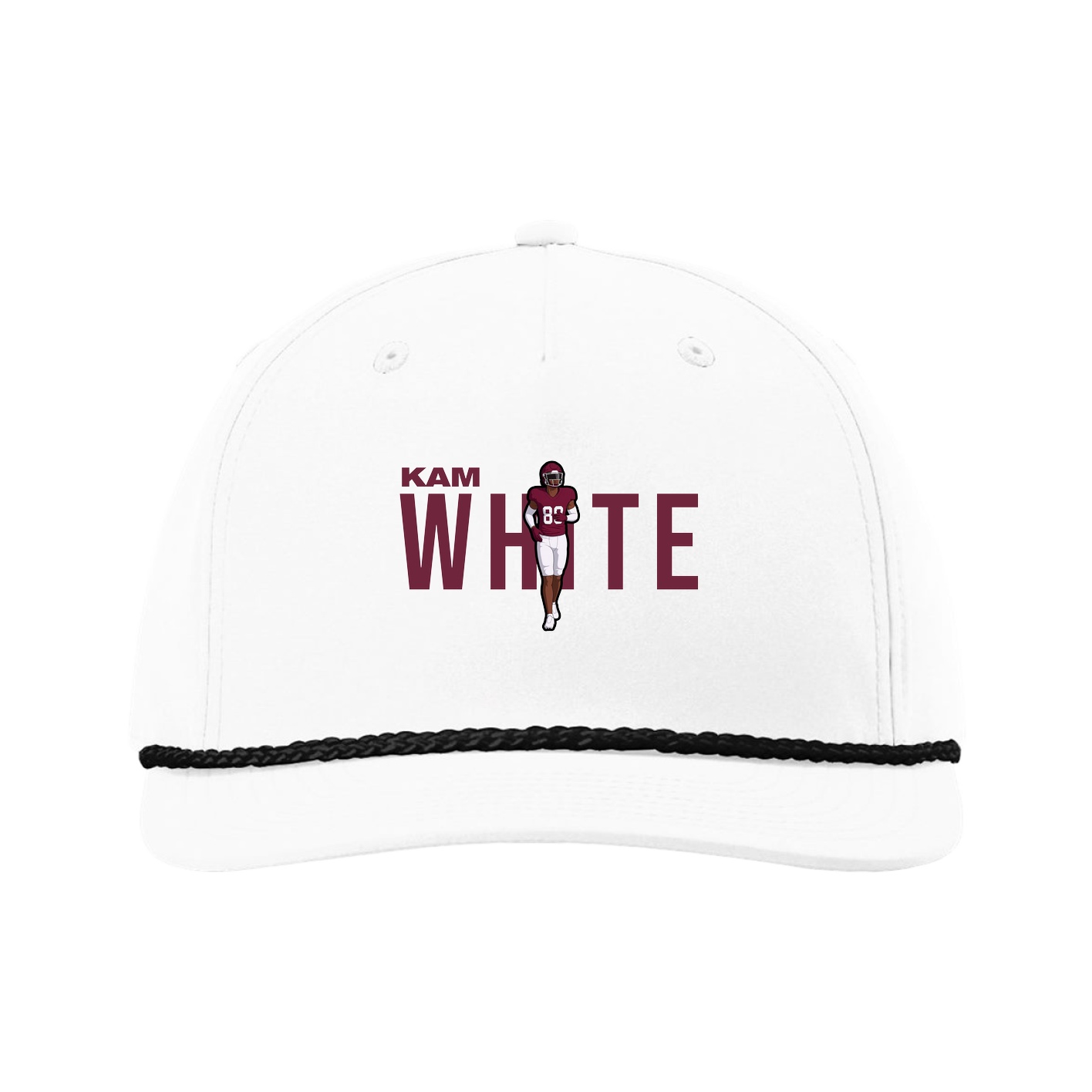 Five-Panel Classic Rope Cap — Player Name in White