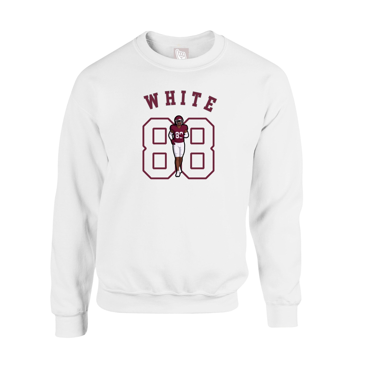 Fleece Crew — Shirsey Arch in White
