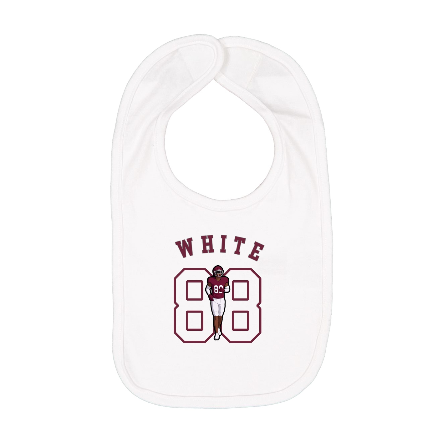 Infant Bib — Shirsey Arch in White