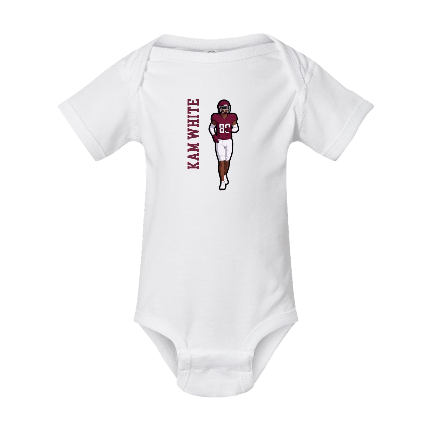 Baby Onesie — Name Vertical in White