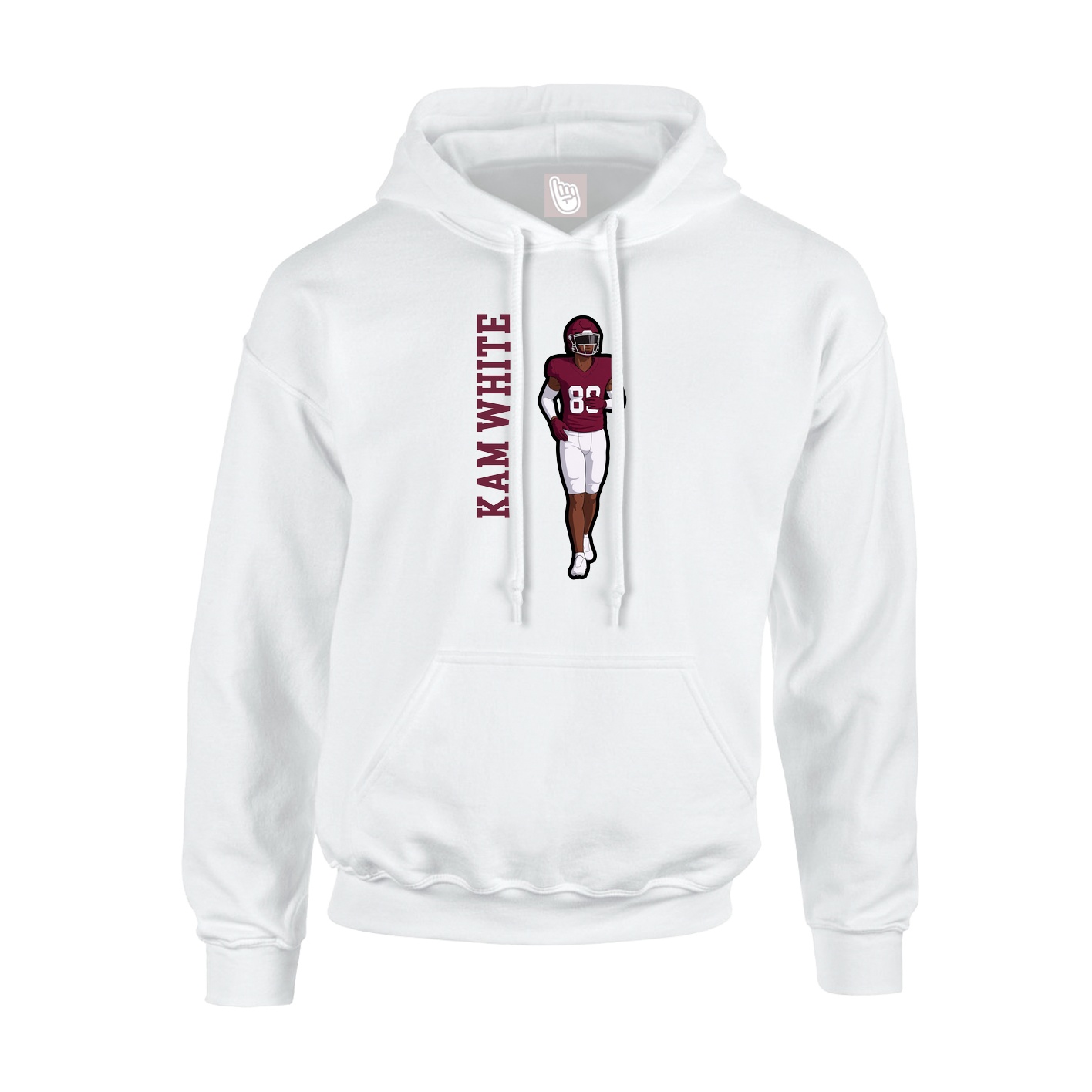 Hoodie — Name Vertical in White